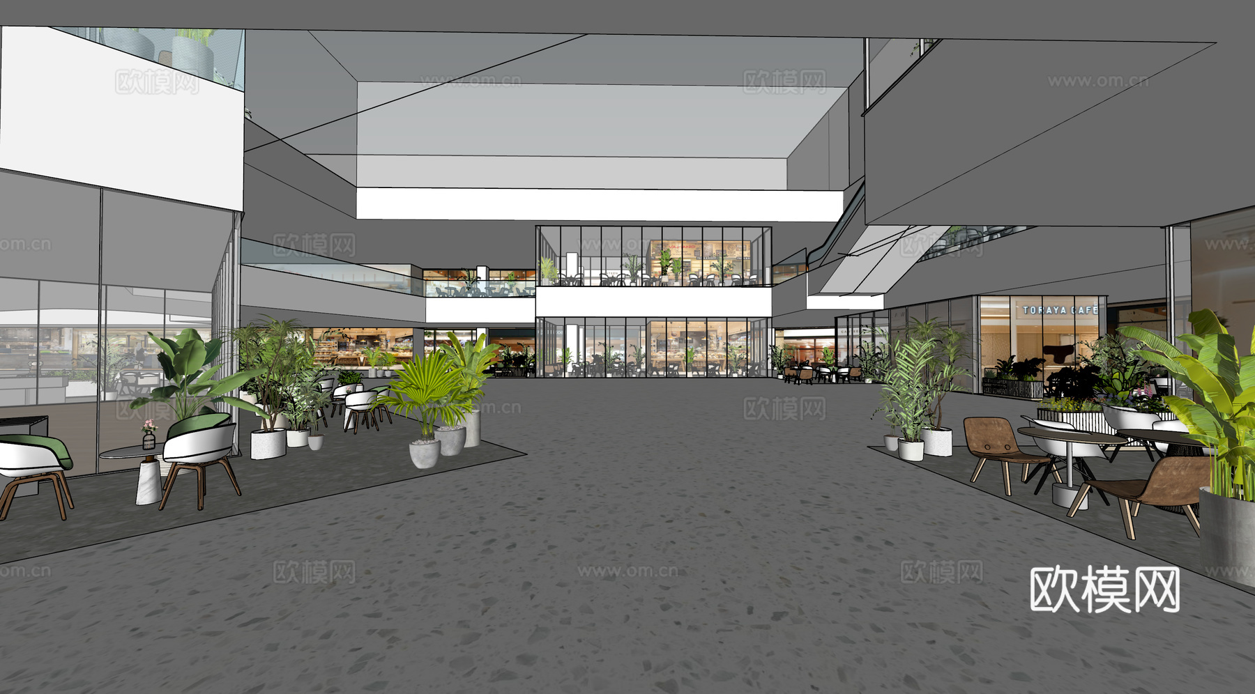 外摆 餐桌椅 绿植 端景 盆栽 端头 MEGA区su模型