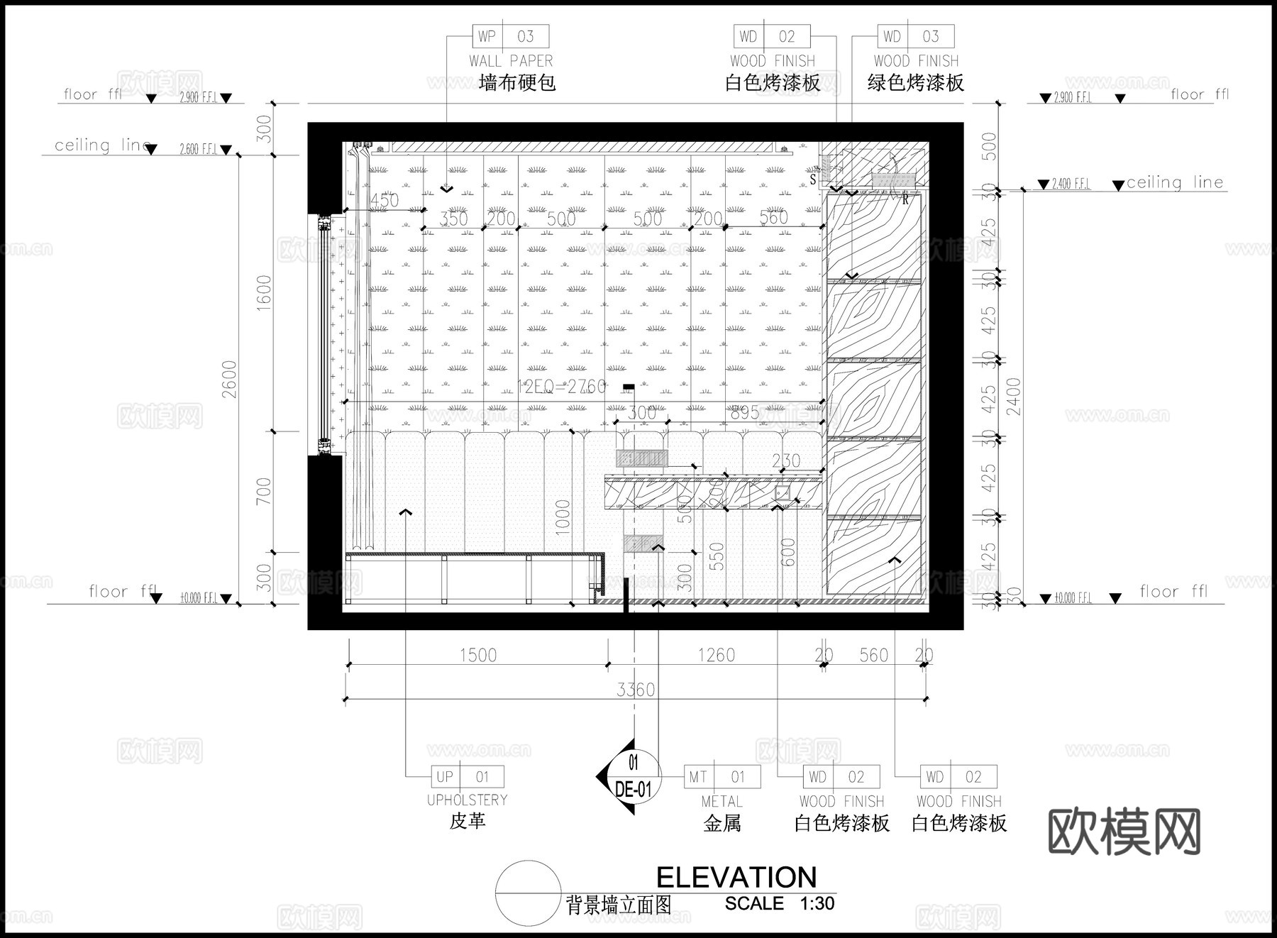 儿童房背景墙 床头背景墙 墙面节点 卧室柜子节点cad施工图