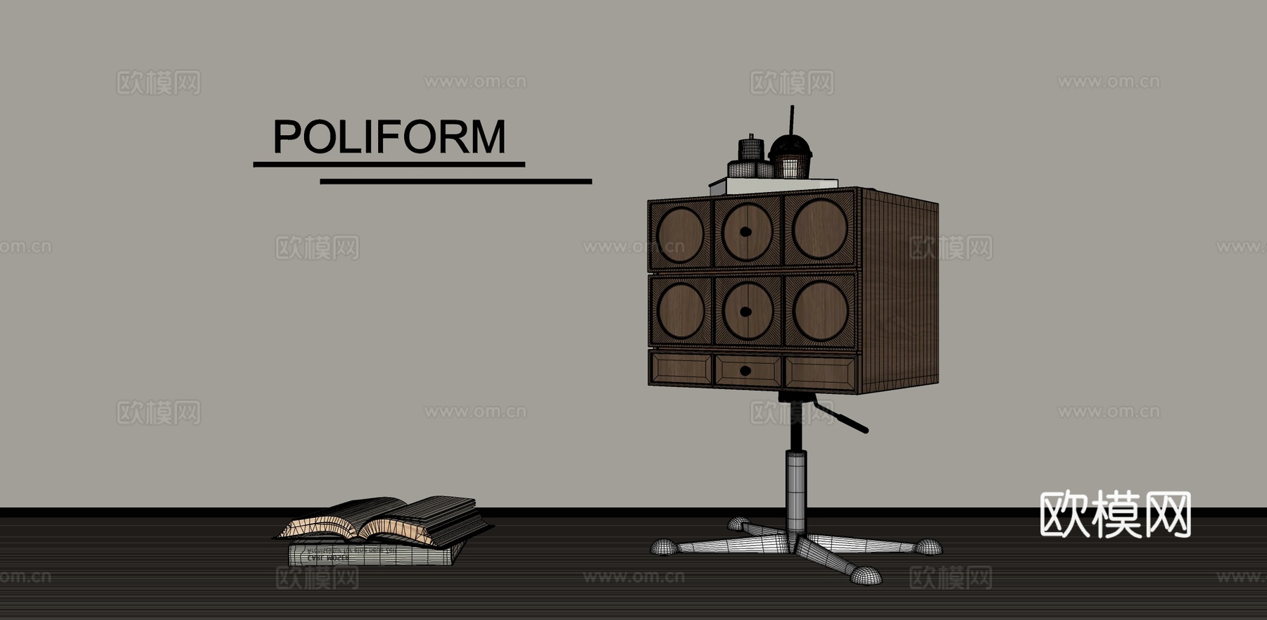 边几矮柜su模型