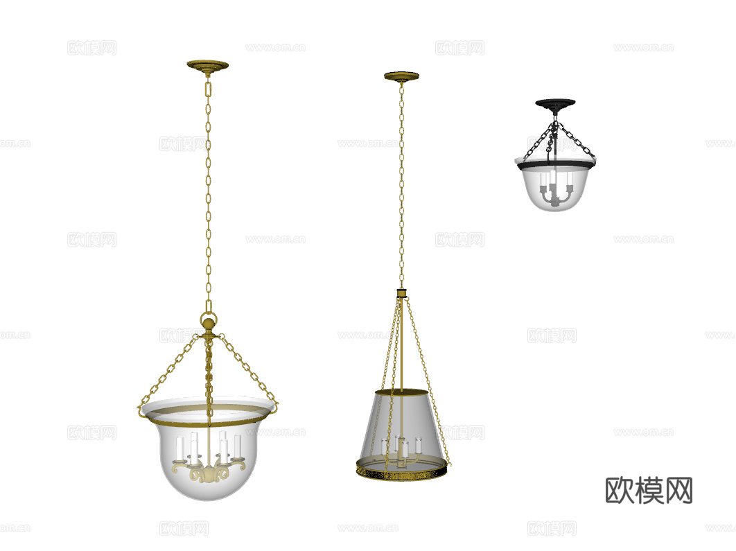 美式乡村吊灯 客厅吊灯 厨房吊灯 卧室吊灯su模型