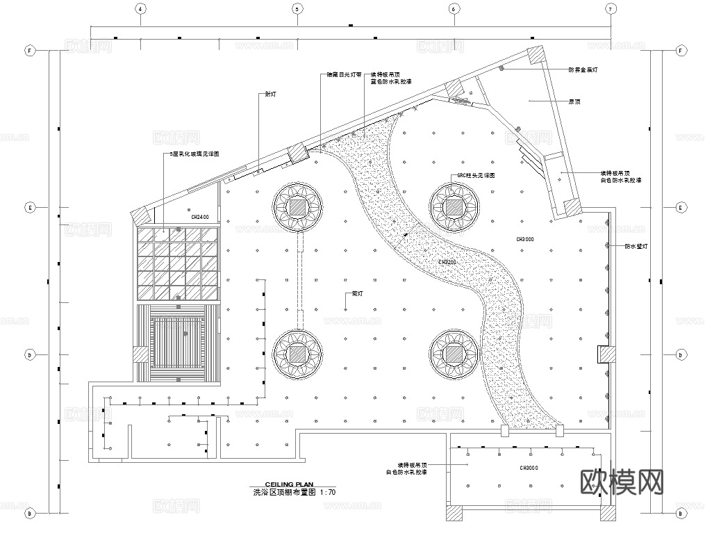最新完整版spa足浴店施工图合集cad施工图