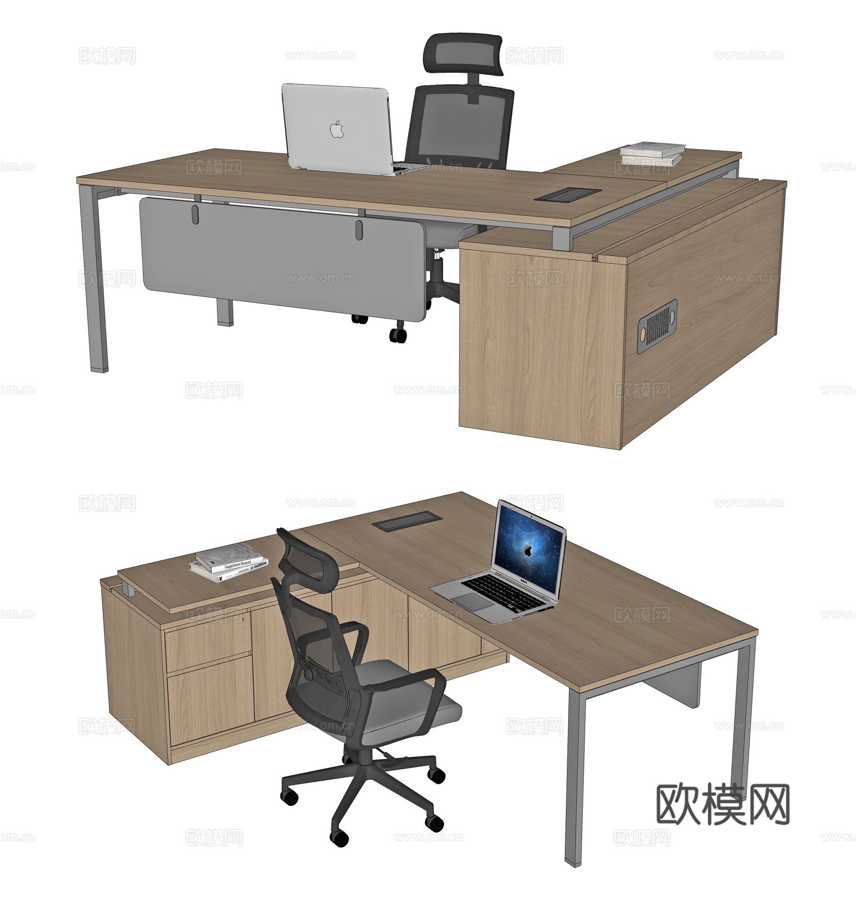 现代办公桌椅 办公桌 办公椅 主管桌 班台 经理桌 工位 领su模型