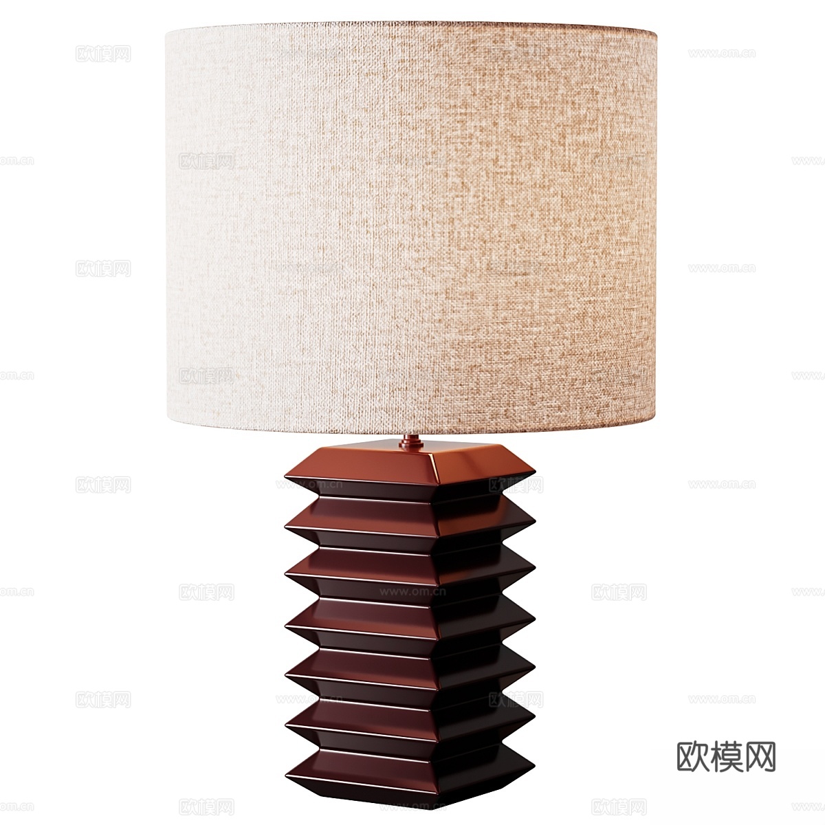 陶瓷亚麻台灯，雷米洛3d模型下载