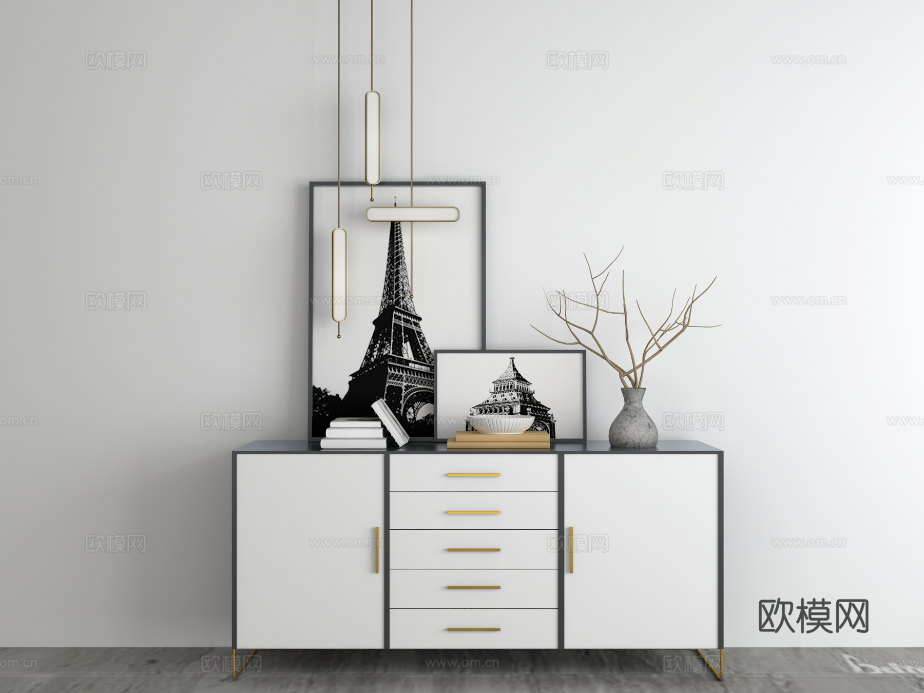 现代装饰柜 现代玄关柜3d模型下载