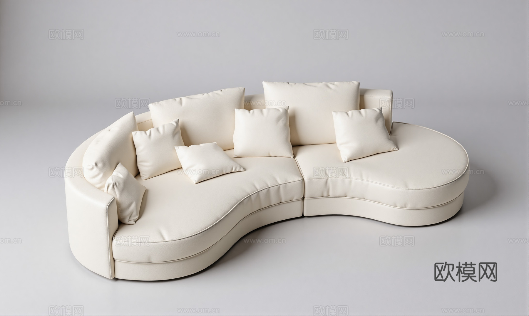 现代弧形沙发组合su模型