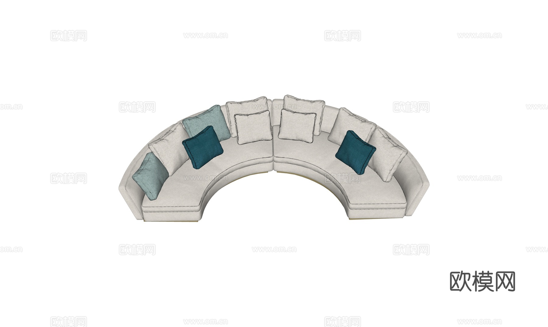 现代弧形沙发组合su模型