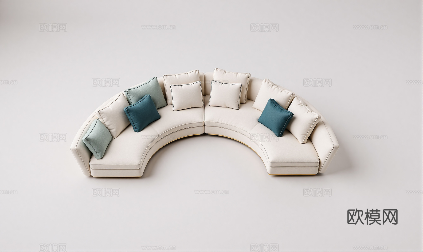 现代弧形沙发组合su模型