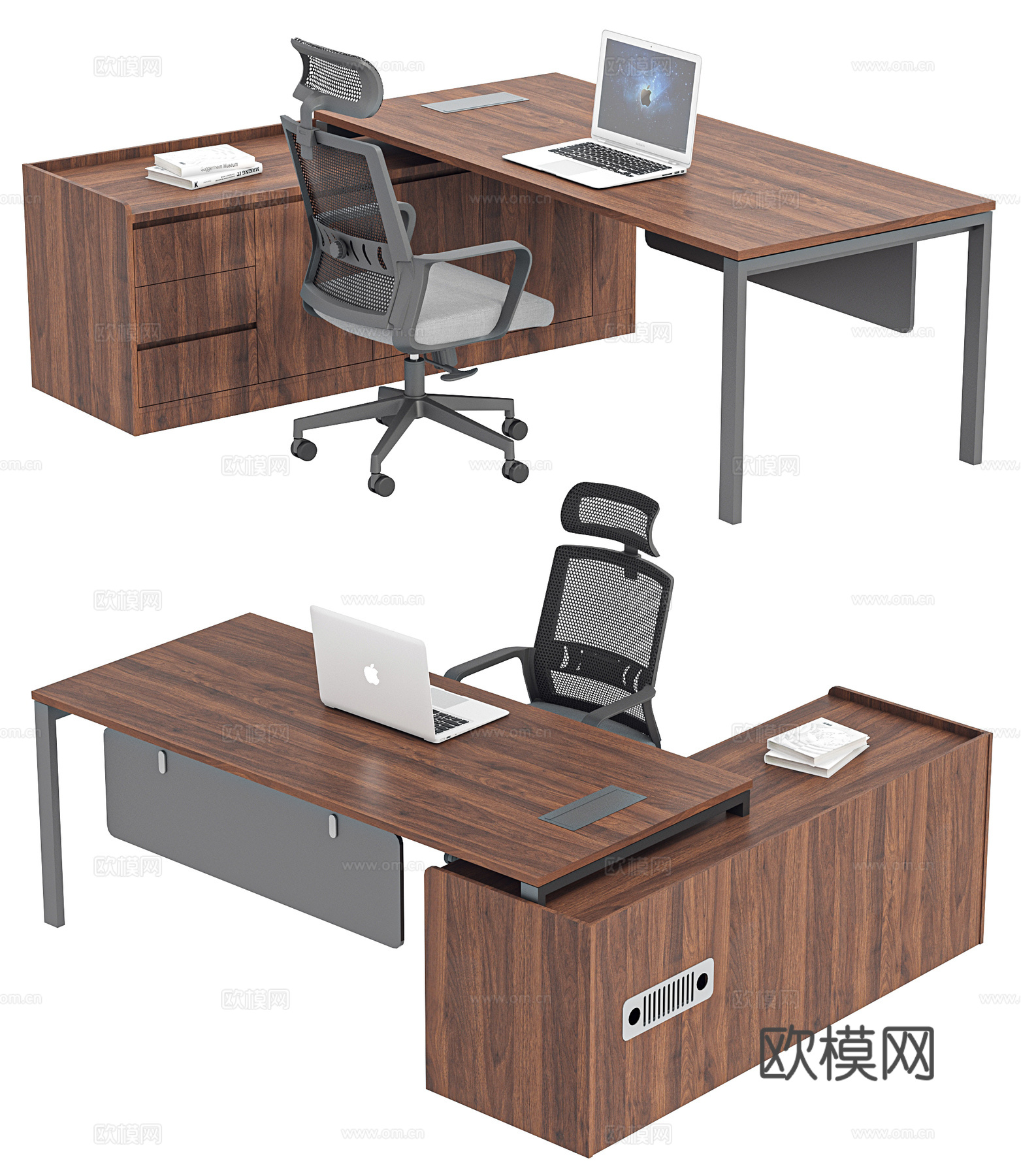 现代办公桌椅 办公桌 办公椅 主管桌 班台 经理桌 工位 领su模型