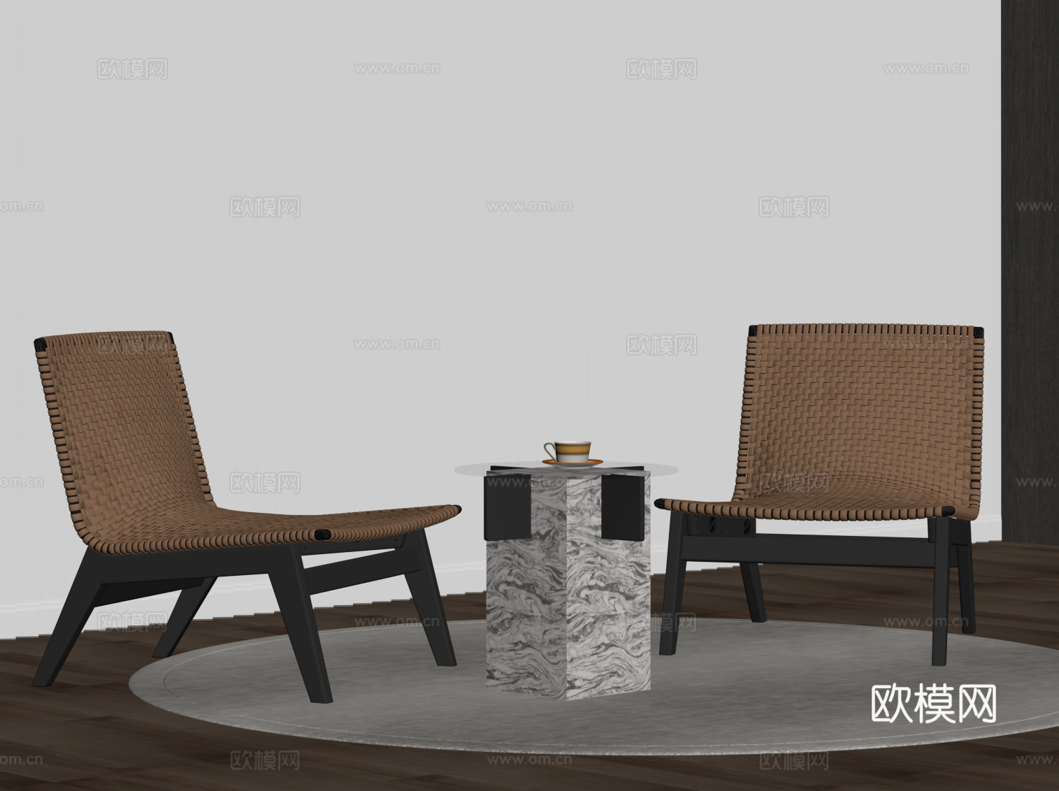 现代休闲椅 躺椅su模型