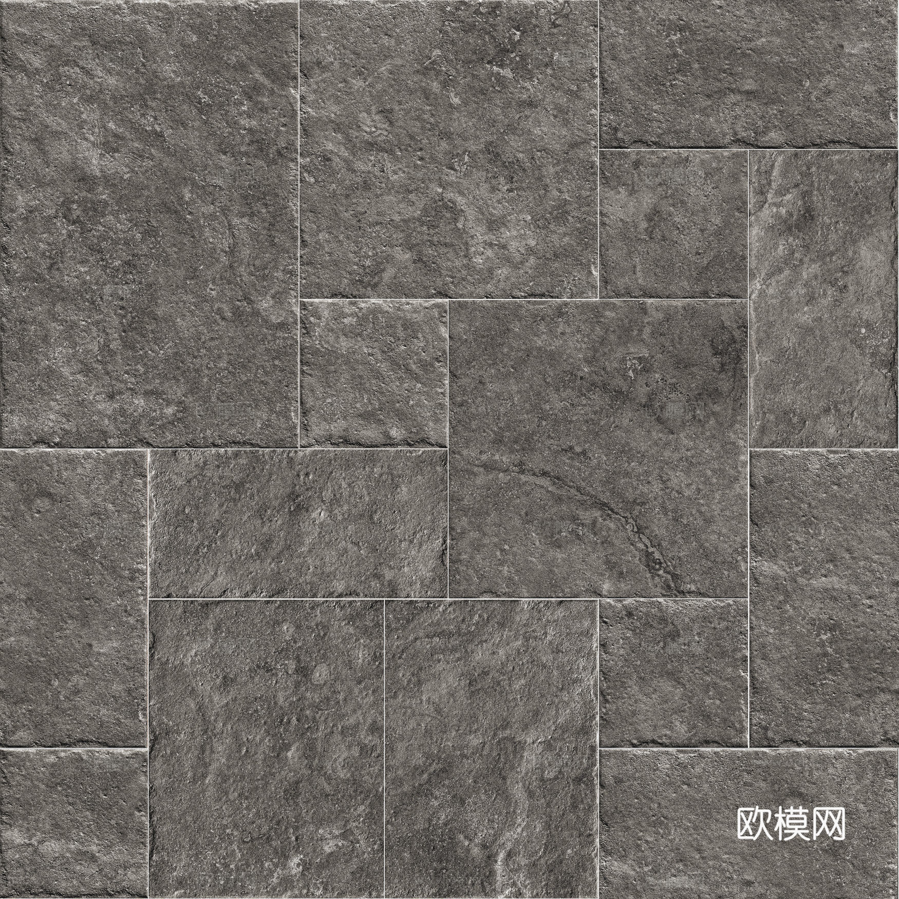 现代无缝青灰色意式莱姆石 仿古地砖贴图