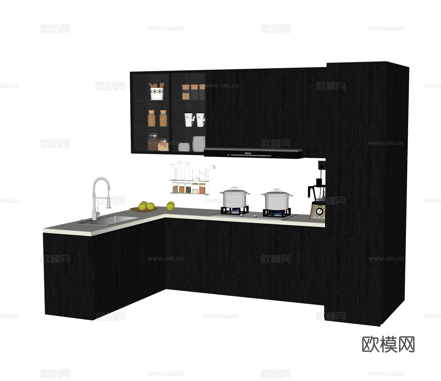现代橱柜su模型