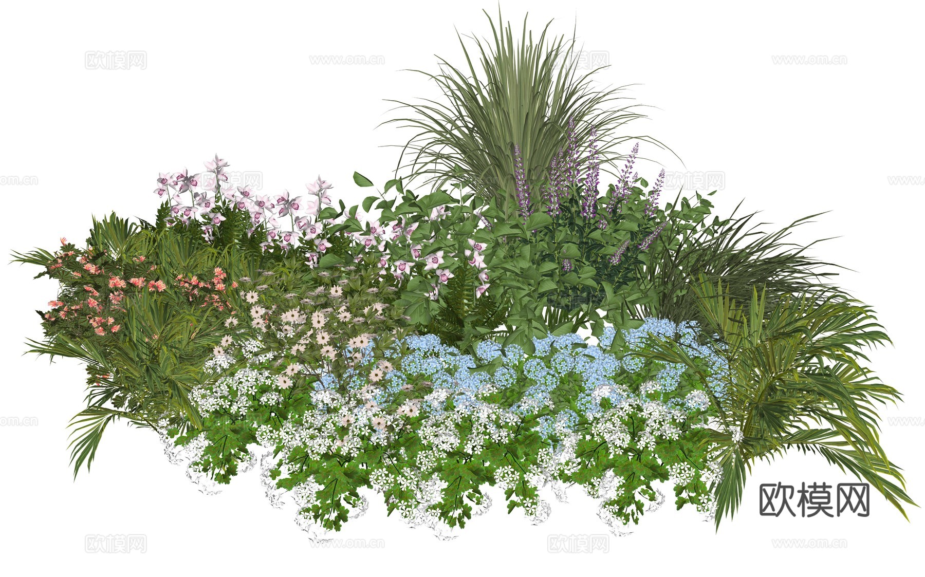 现代室内植物堆造景组合su模型