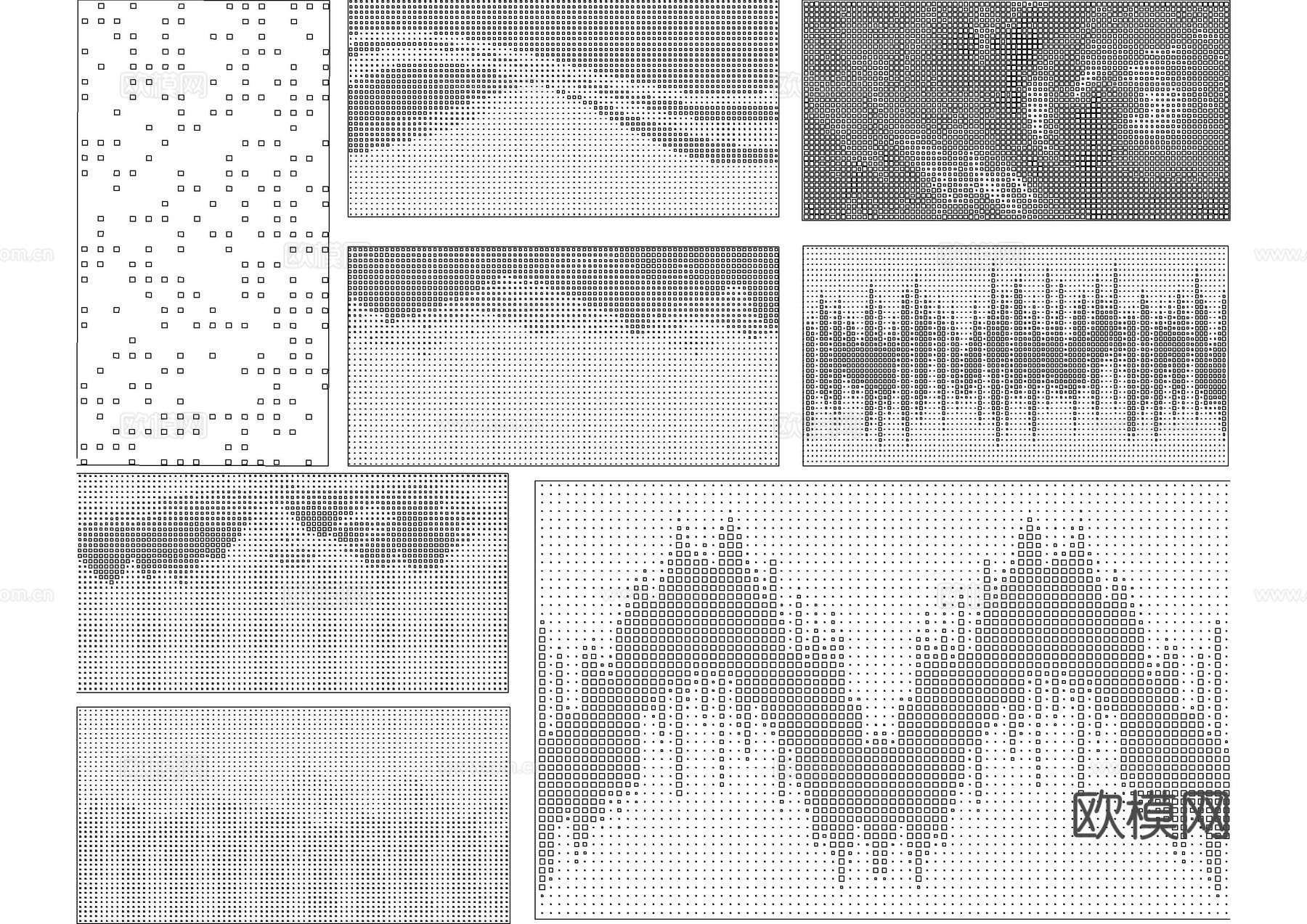 铝板金属冲孔板CAD图库cad施工图