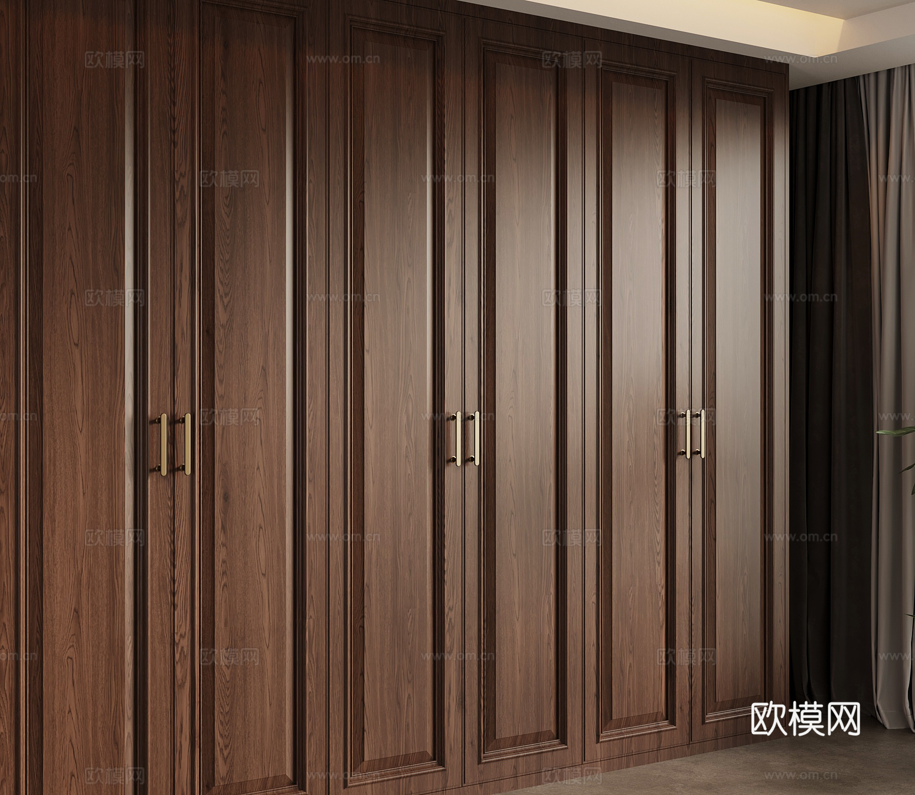 法式中古衣柜 复古衣柜su模型