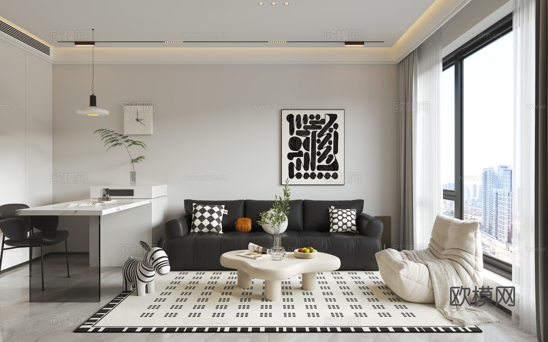 奶油客餐厅3d模型下载（渲染图5）