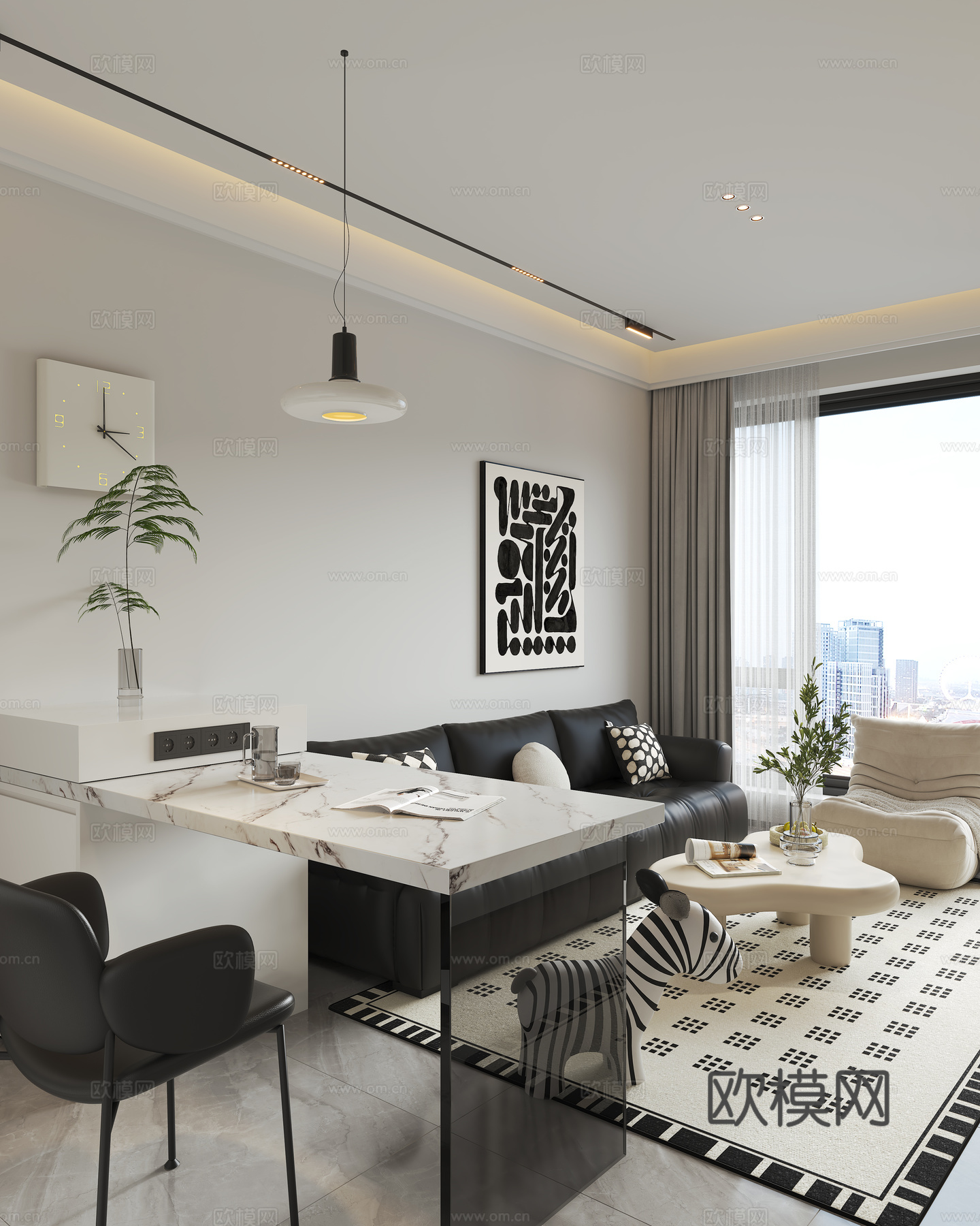 奶油客餐厅3d模型下载（渲染图7）