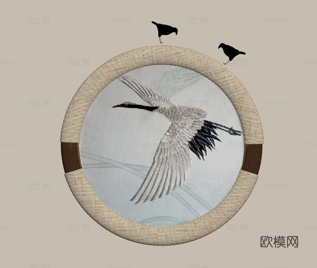 侘寂中古墙饰挂件 新中式挂画su模型