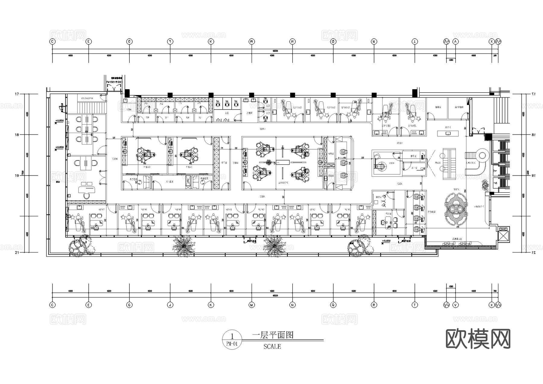 大型牙科口腔医院平面方案图cad施工图