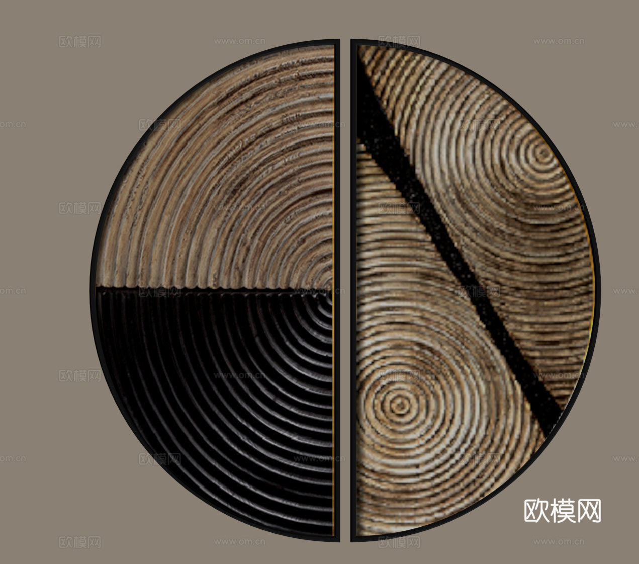 侘寂中古挂件 墙饰su模型