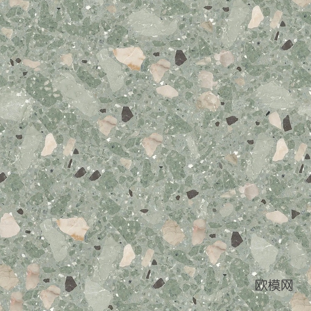 无缝绿色水磨石