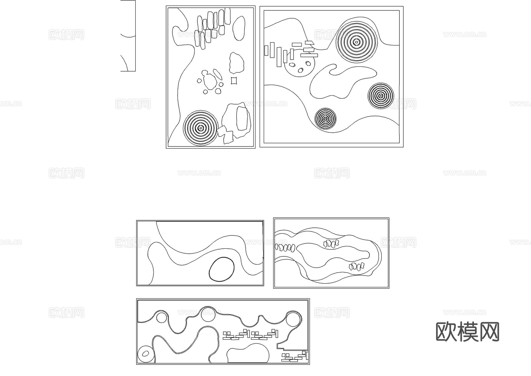 庭院花园景观平面cad图块cad施工图