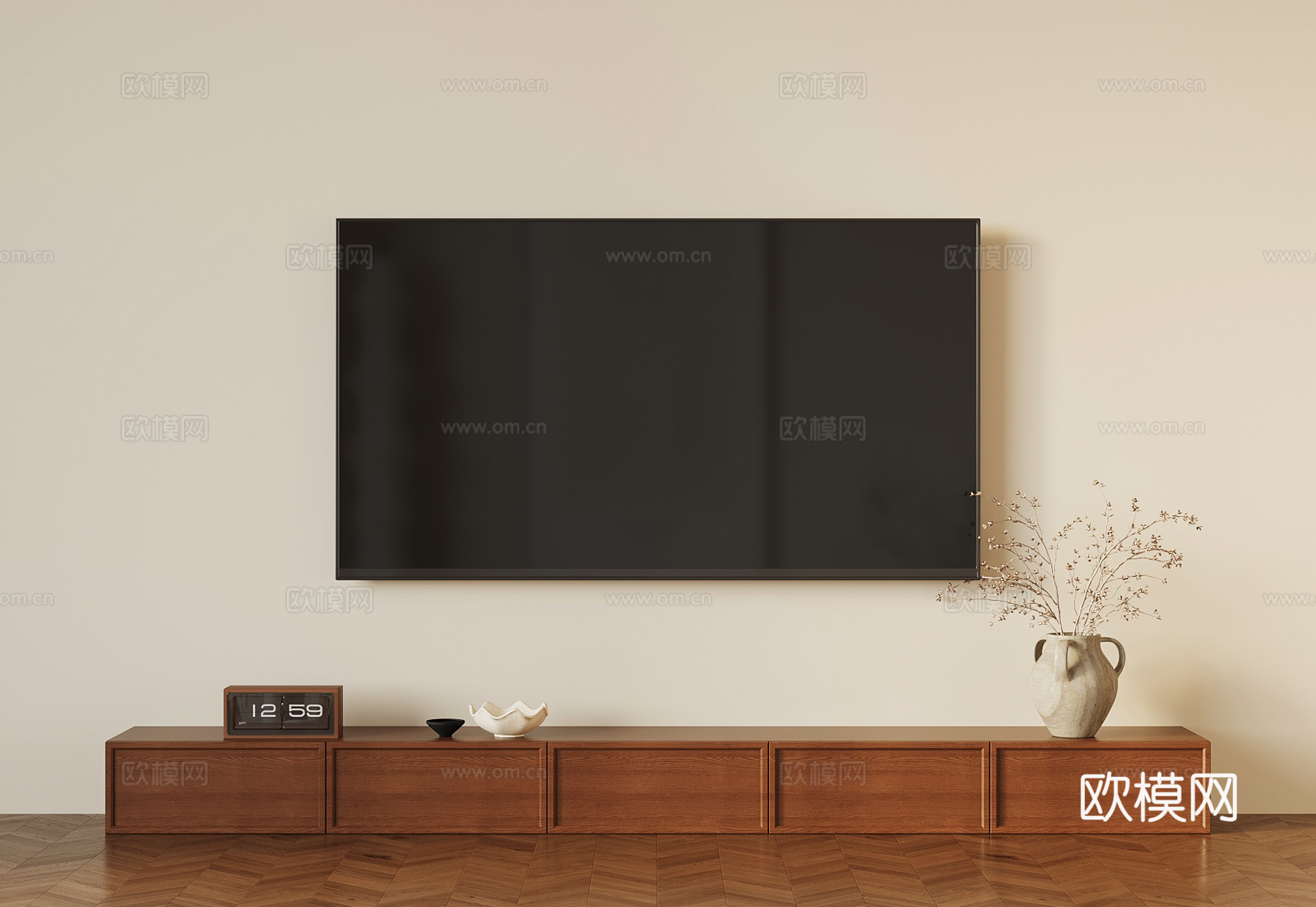 法式中古电视柜su模型