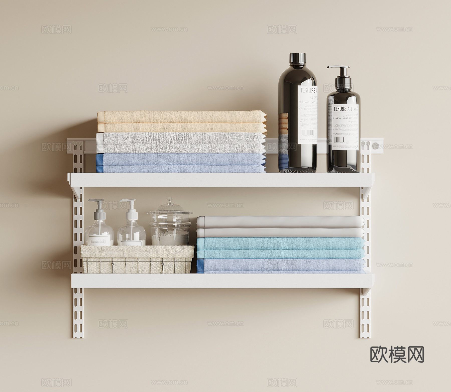 现代毛巾架 浴室架 金属置物架su模型