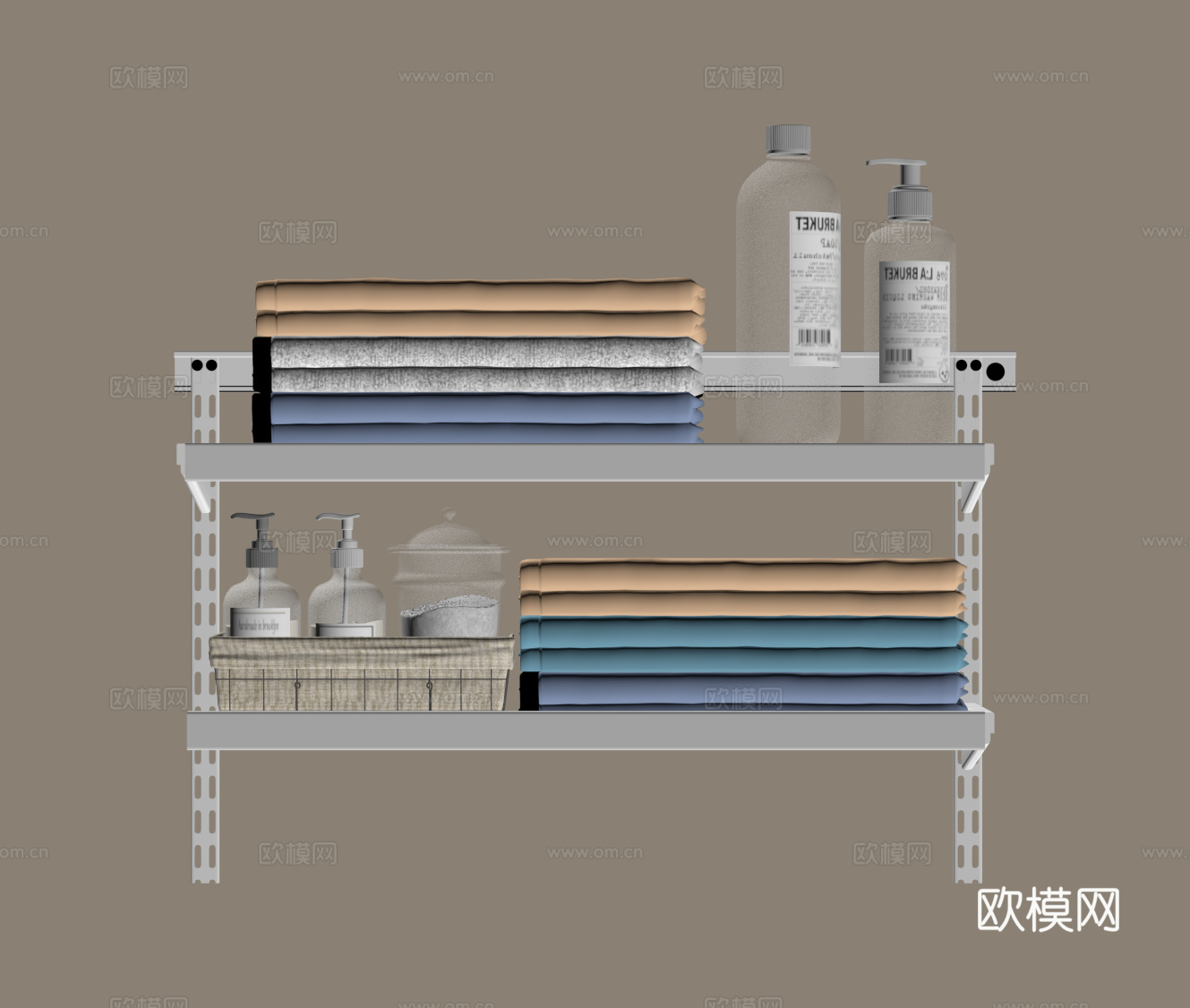 现代毛巾架 浴室架 金属置物架su模型