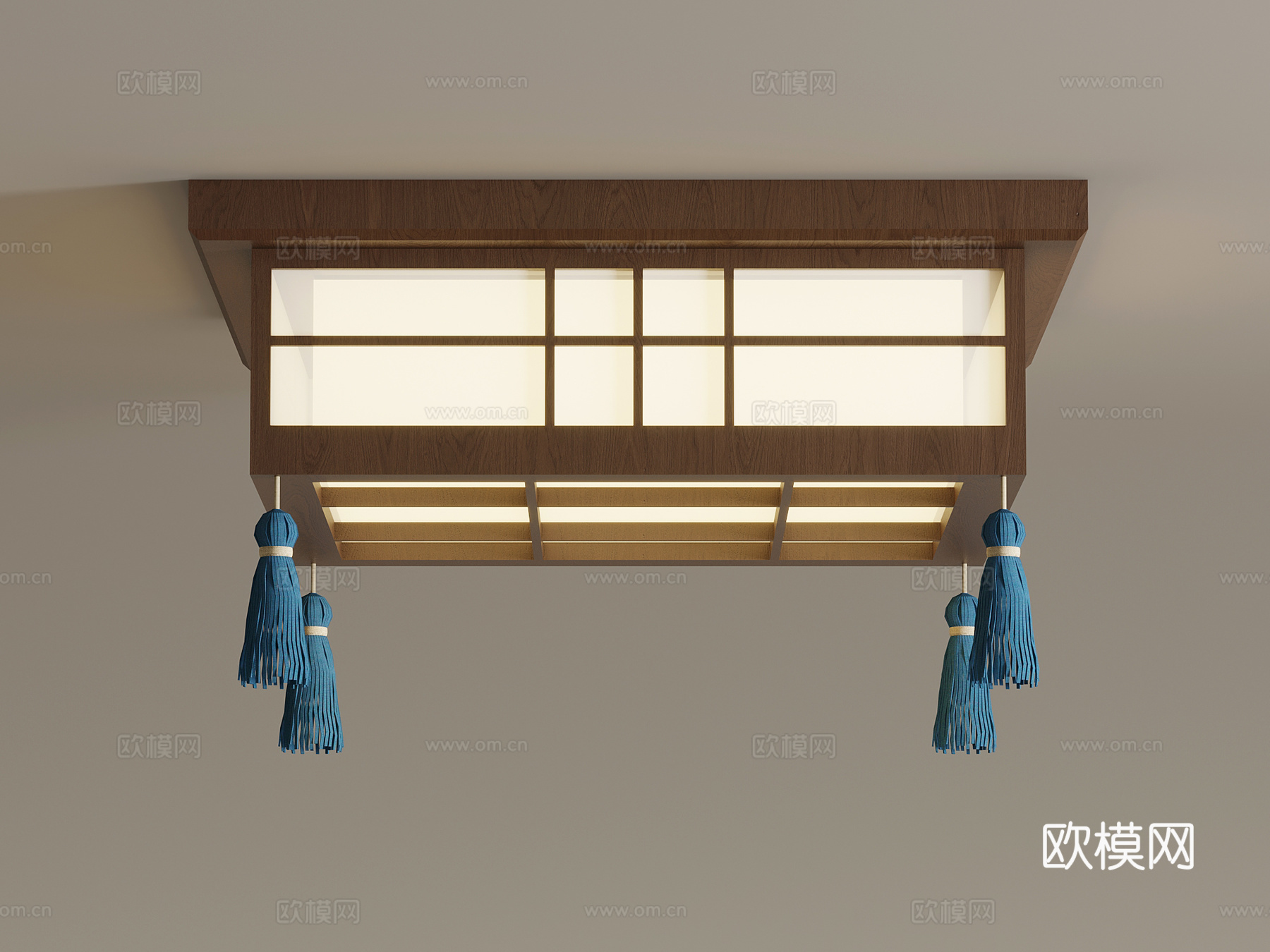 新中式吊灯 吸顶灯su模型