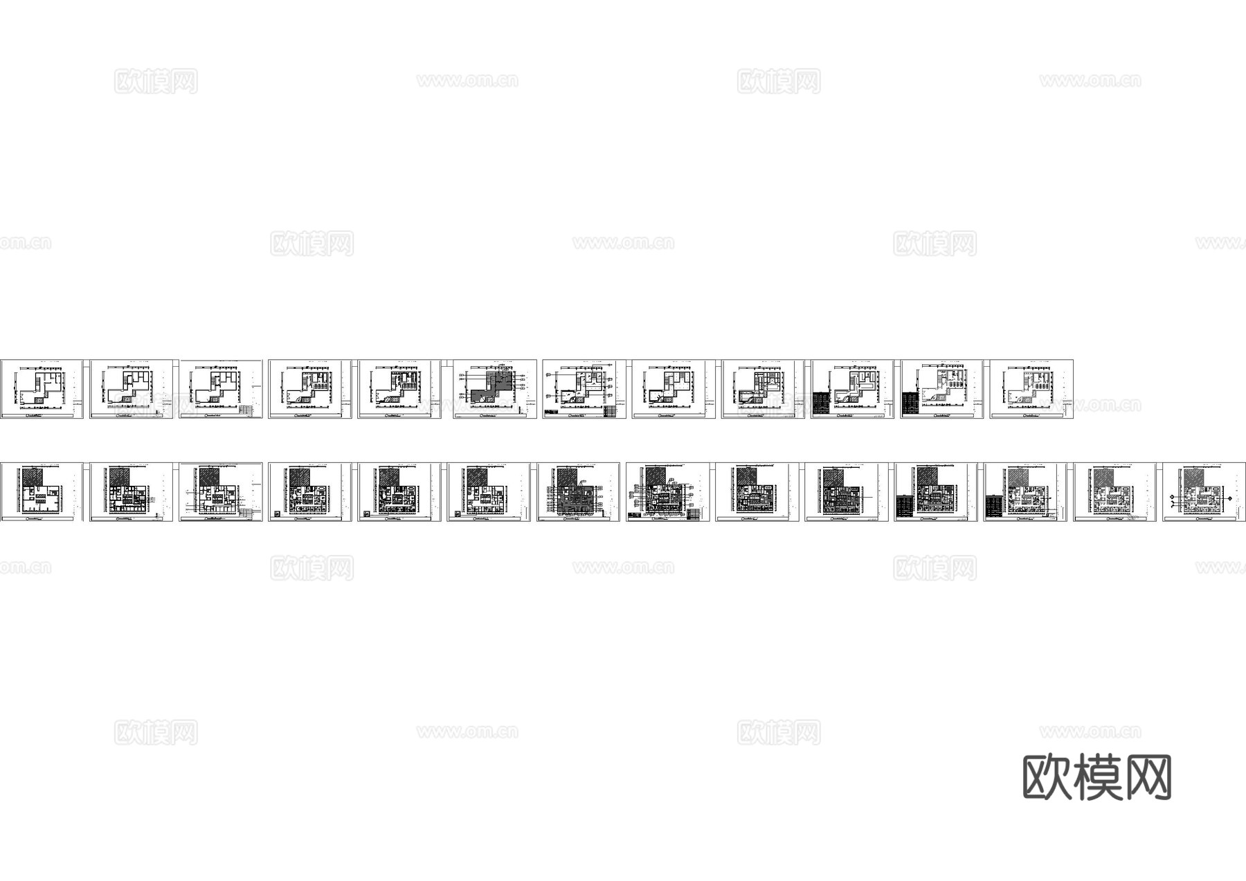现代牙科医院平面施工图cad施工图