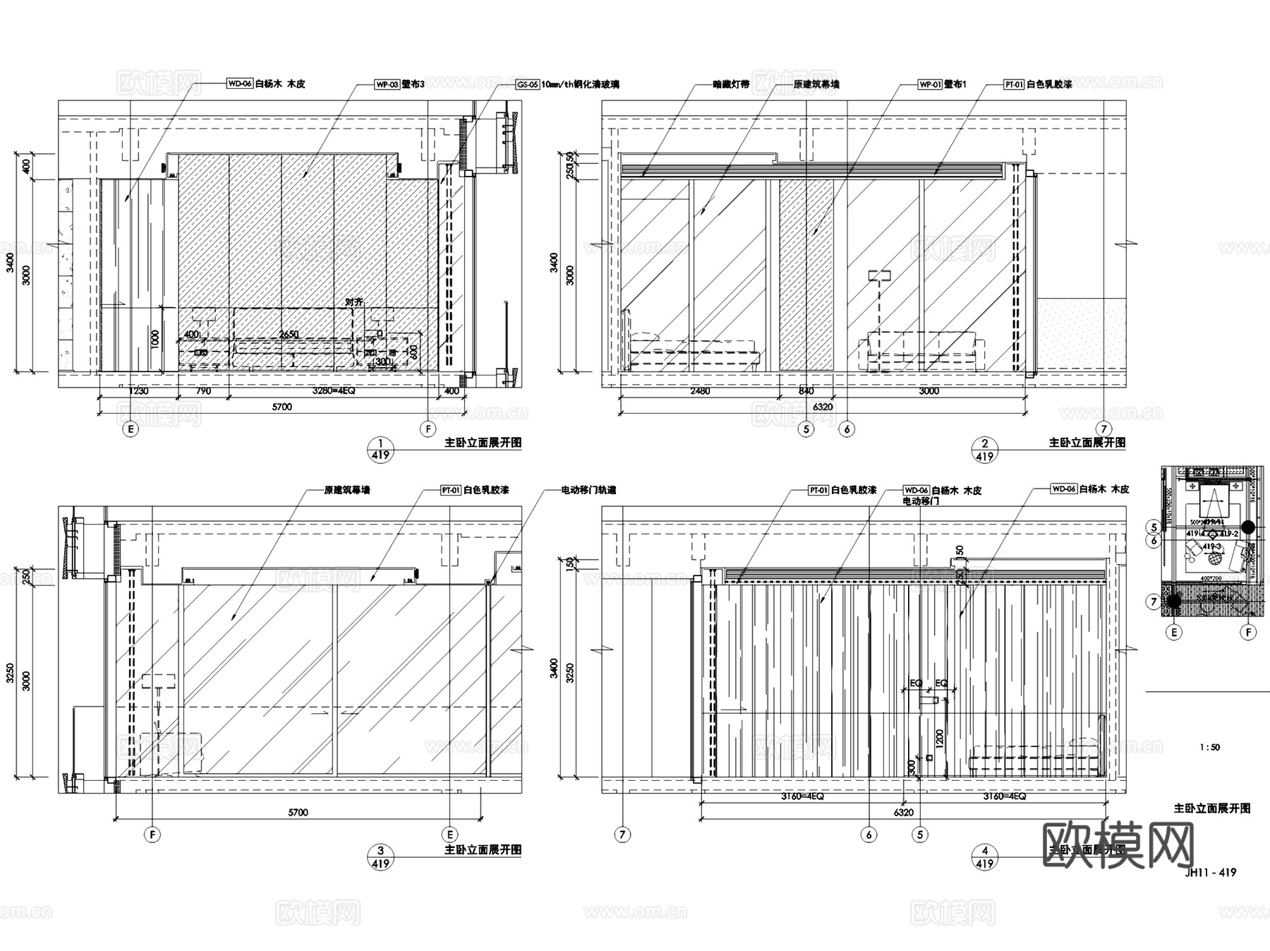 深圳湾壹号广场T2-28户型室内家装CAD施工图整套cad施工图