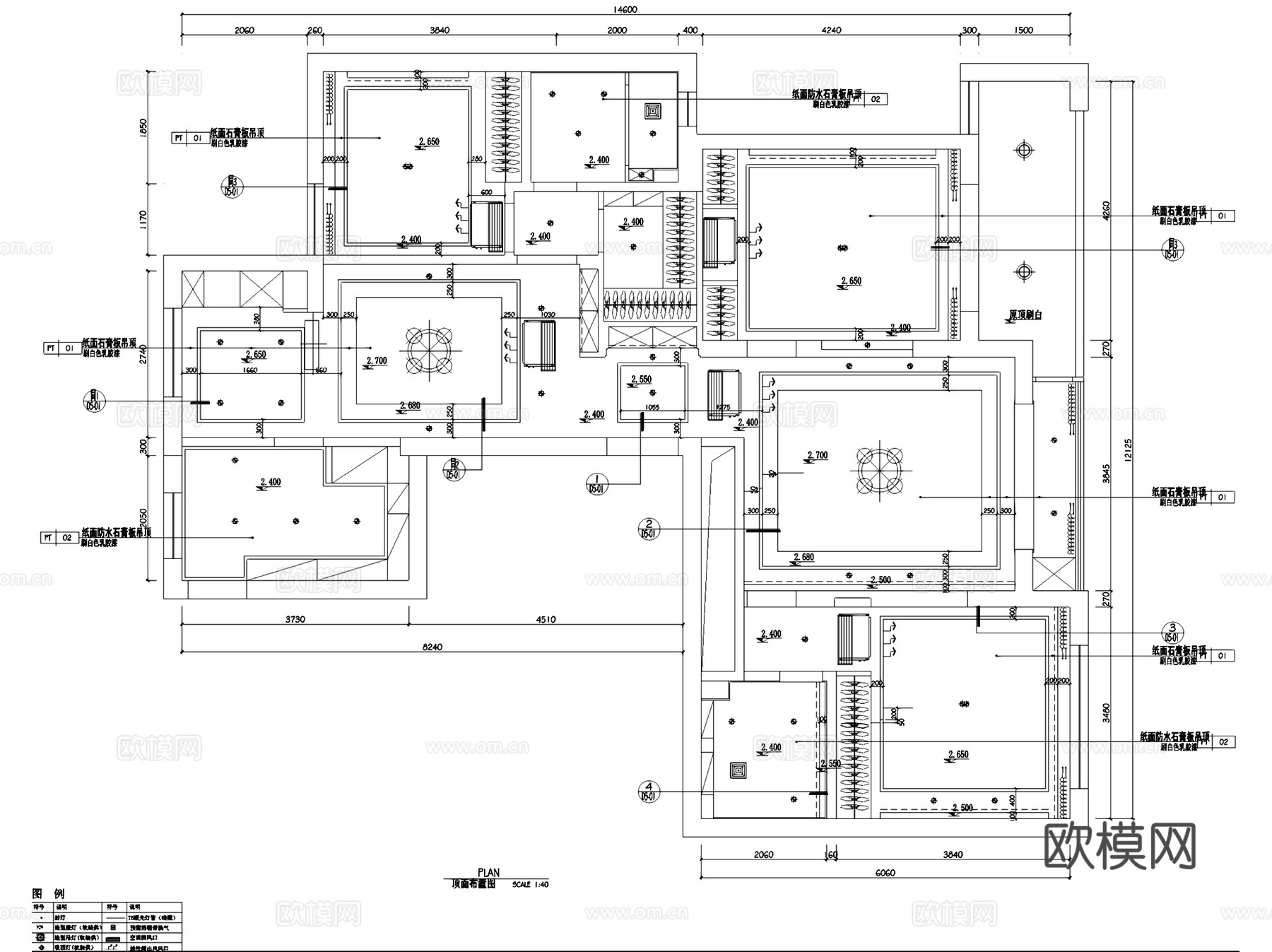 万邦国际138㎡平层样板间室内家装CAD施工图整套cad施工图