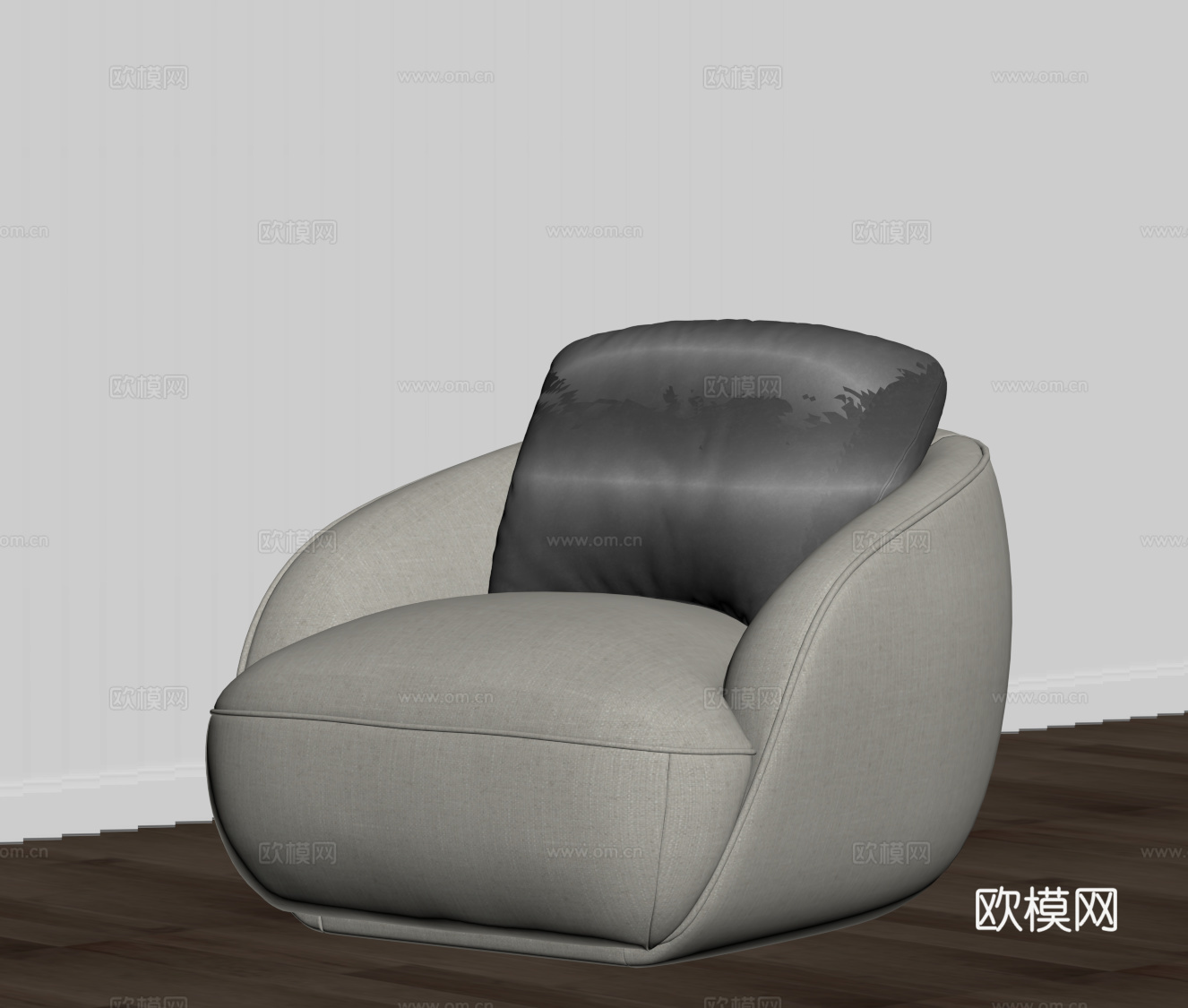 现代单人沙发 休闲沙发su模型
