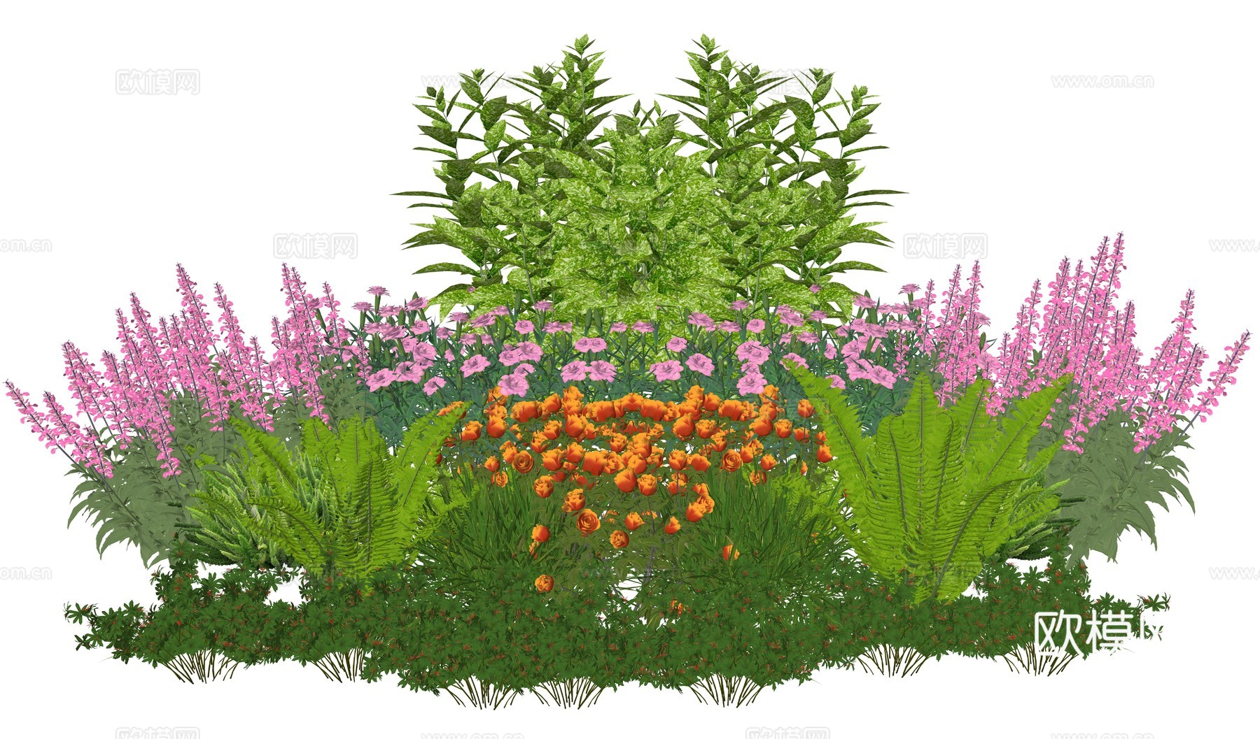 现代室内植物堆造景组合su模型