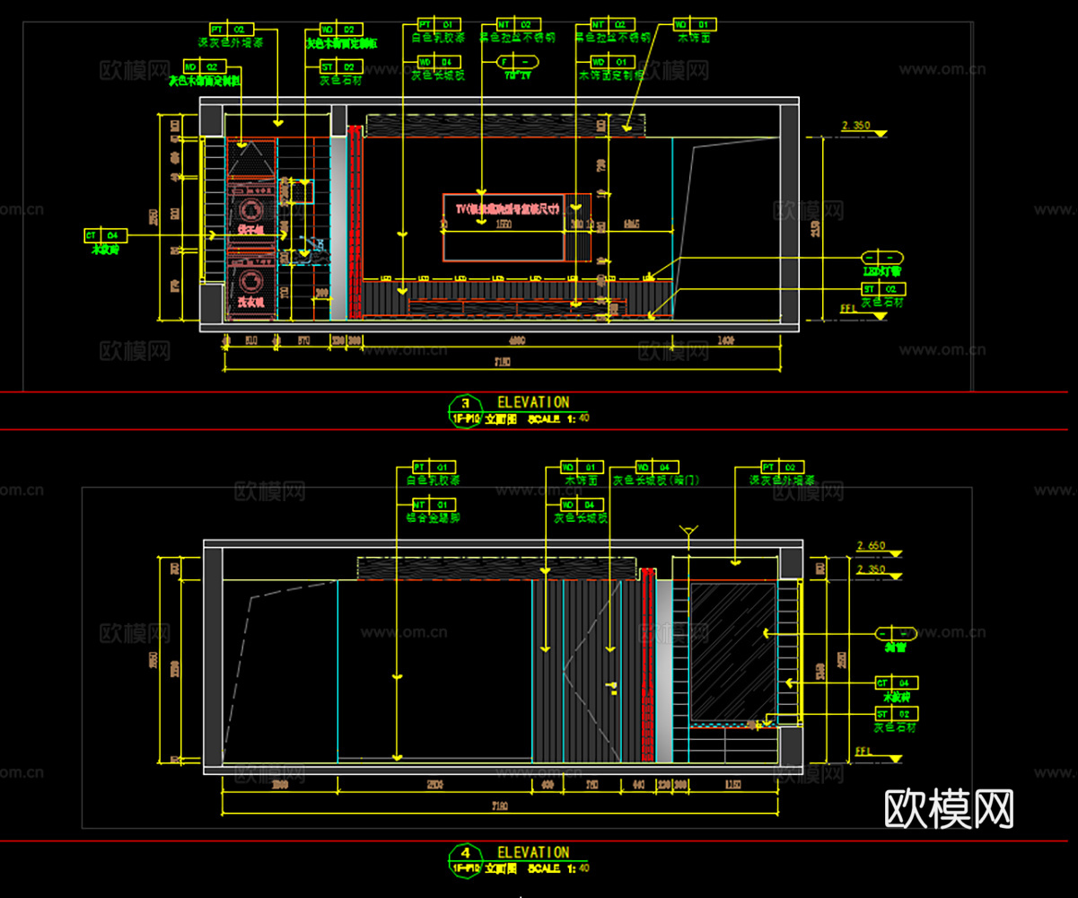 10套大宅大平层洋房豪宅样板间CAD施工图及效果图cad施工图