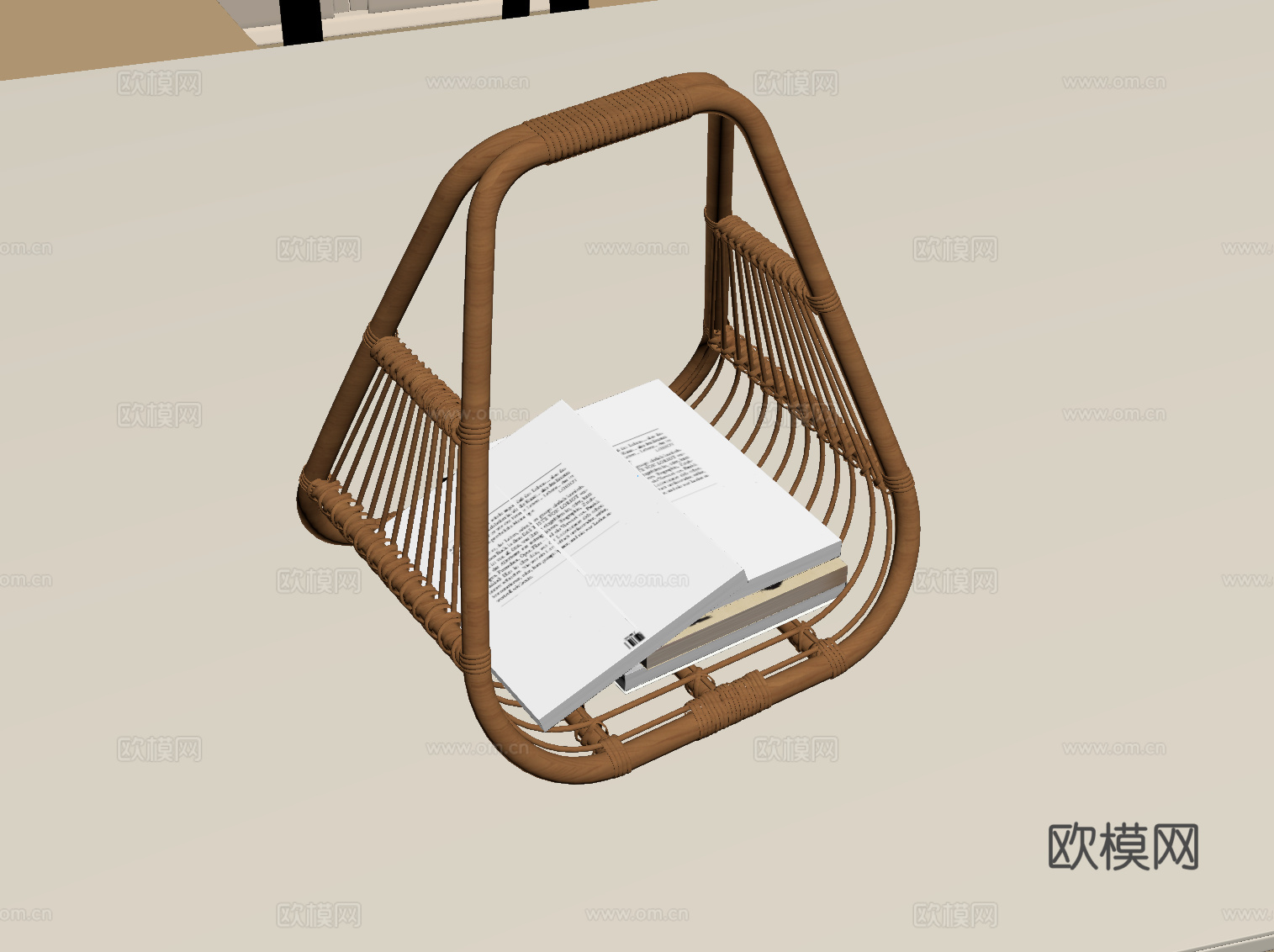 侘寂中古篮子 摆件su模型
