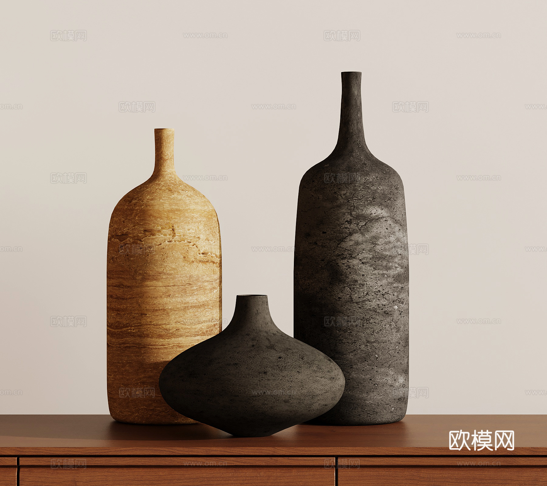 侘寂中古罐子 新中式罐子su模型