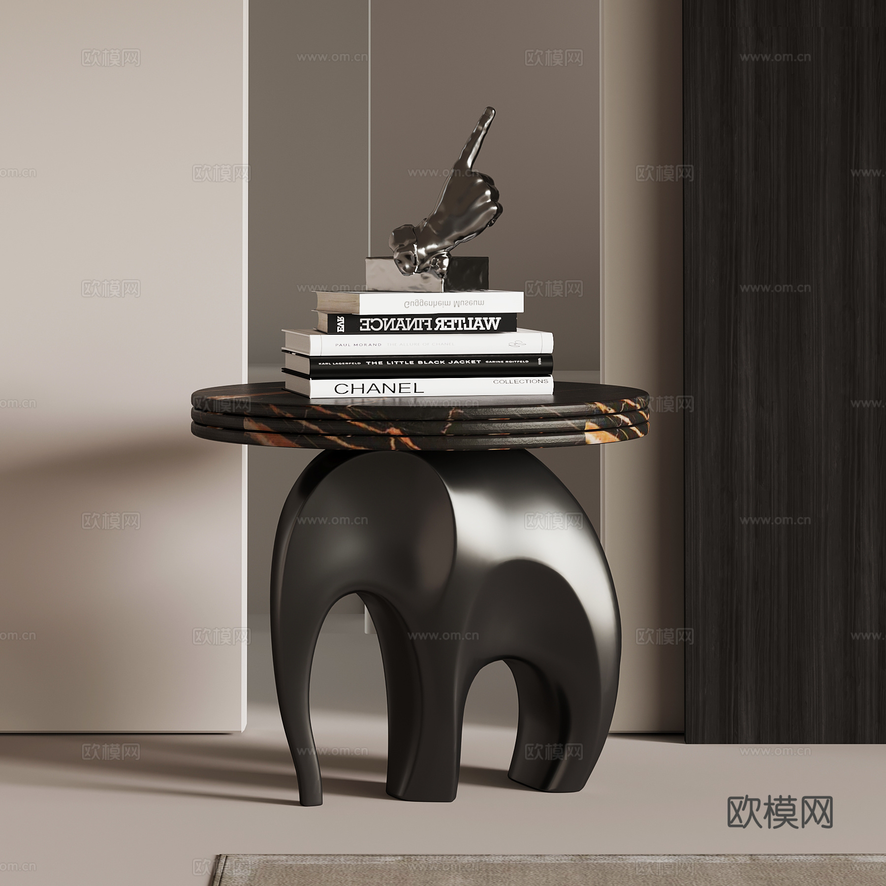 现代意式边几 异形边几su模型