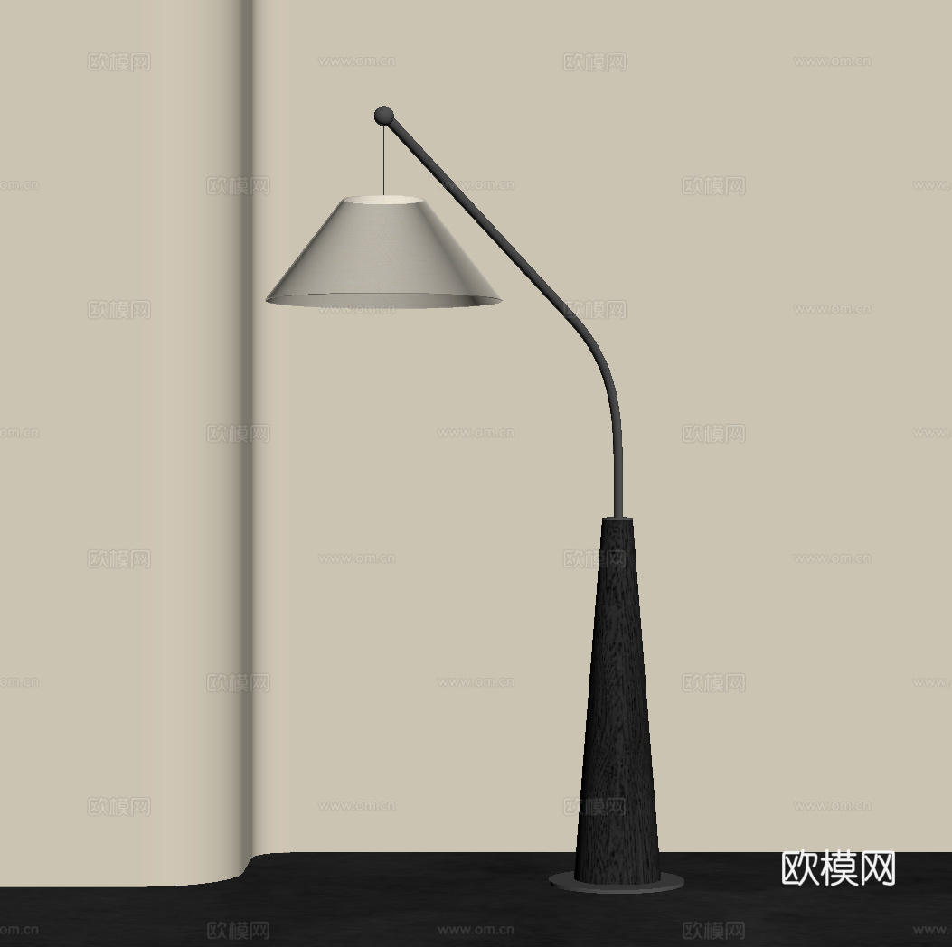 现代意式落地灯 鱼线灯su模型