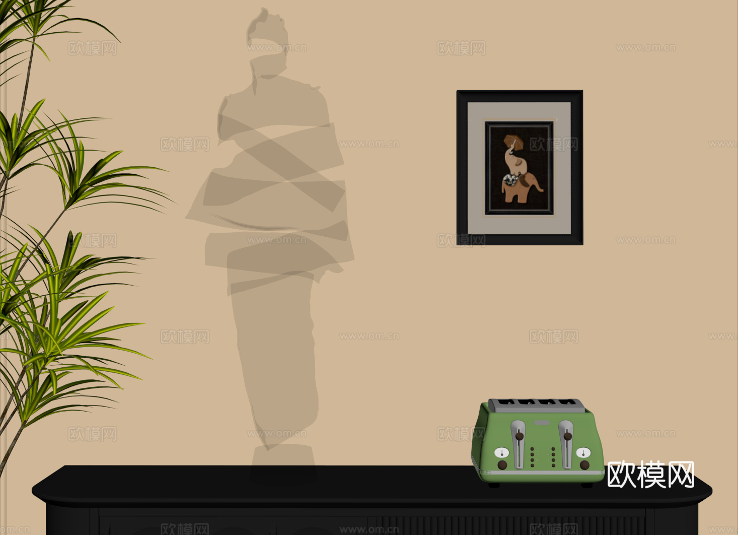 现代抽象雕塑 人形雕塑su模型