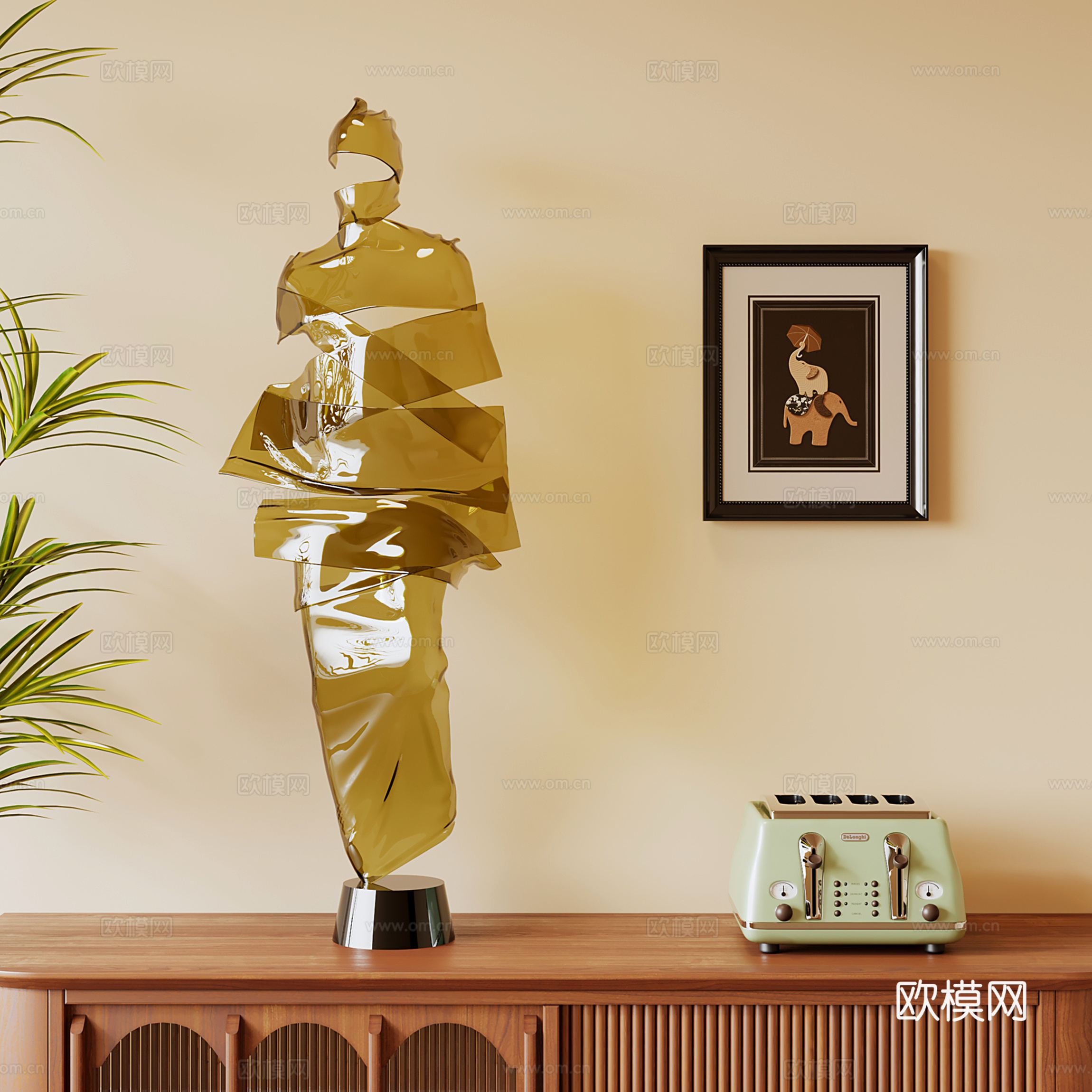 现代抽象雕塑 人形雕塑su模型