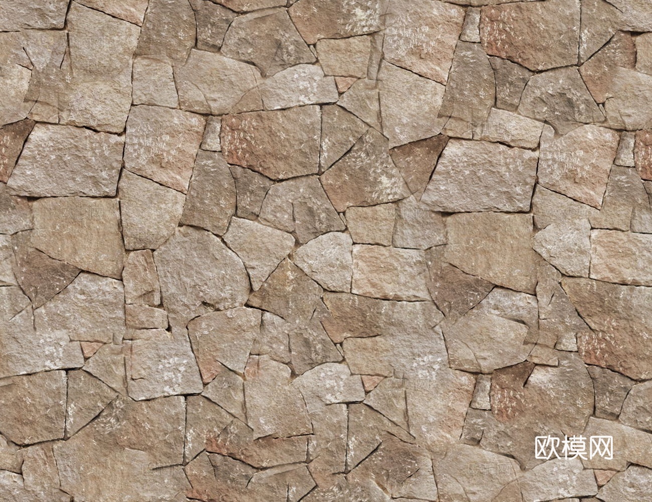 现代文化石墙面 石墙 毛石 墙砖贴图