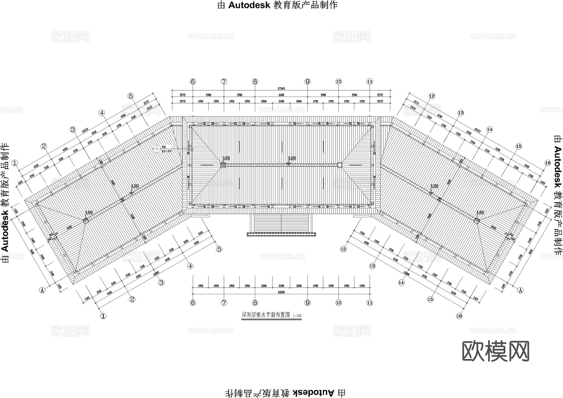 服务中心给排水施工图cad施工图