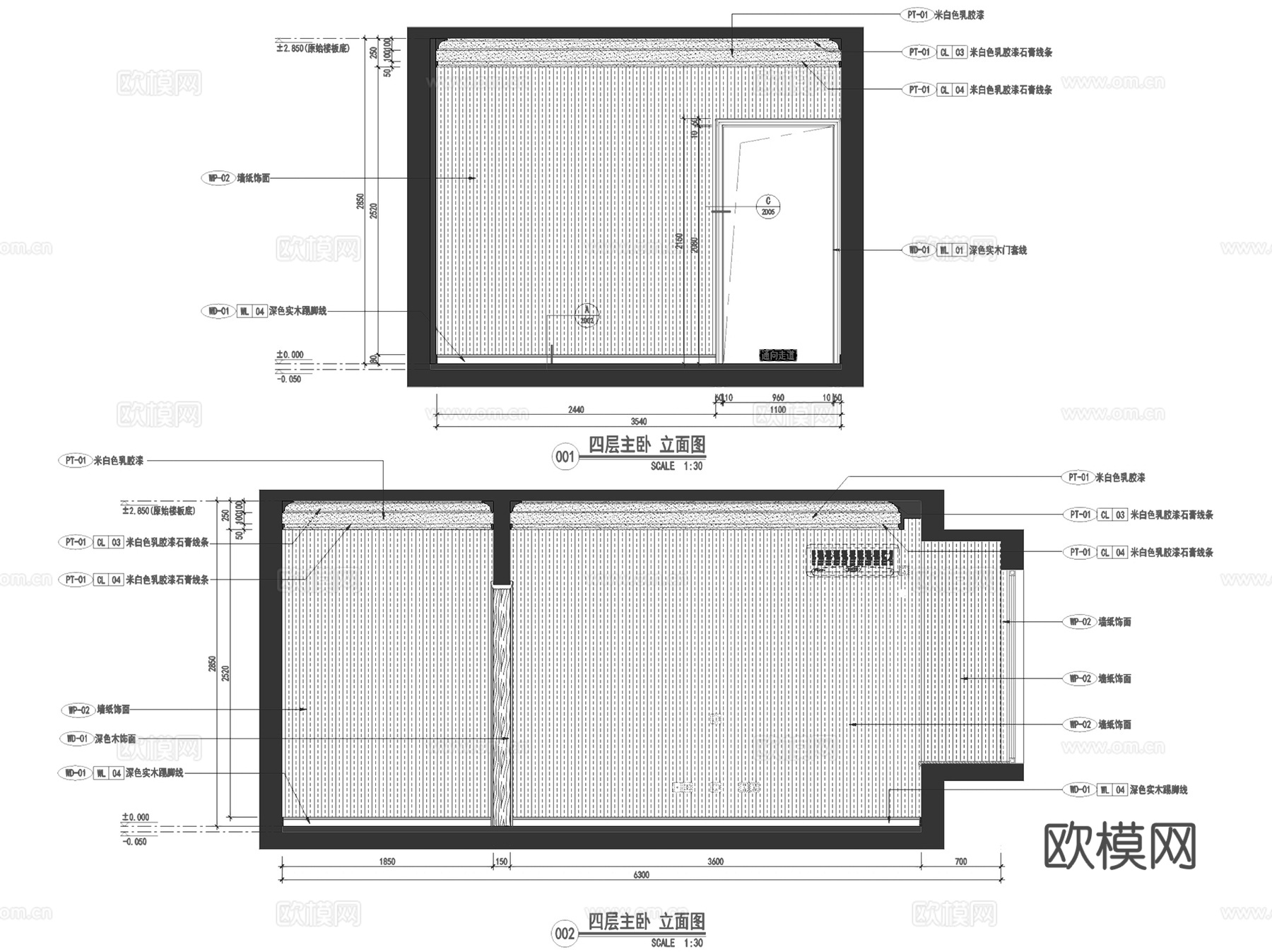 上海绿地启东B-07地块33#DS4复式样板间室内家装CADcad施工图