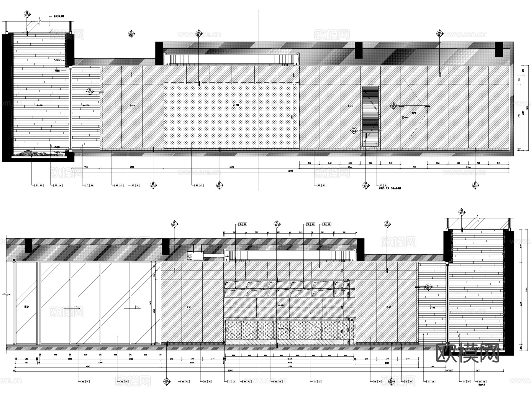 上海中信泰富青浦朱家角二层别墅样板房室内家装CAD施工图整套cad施工图