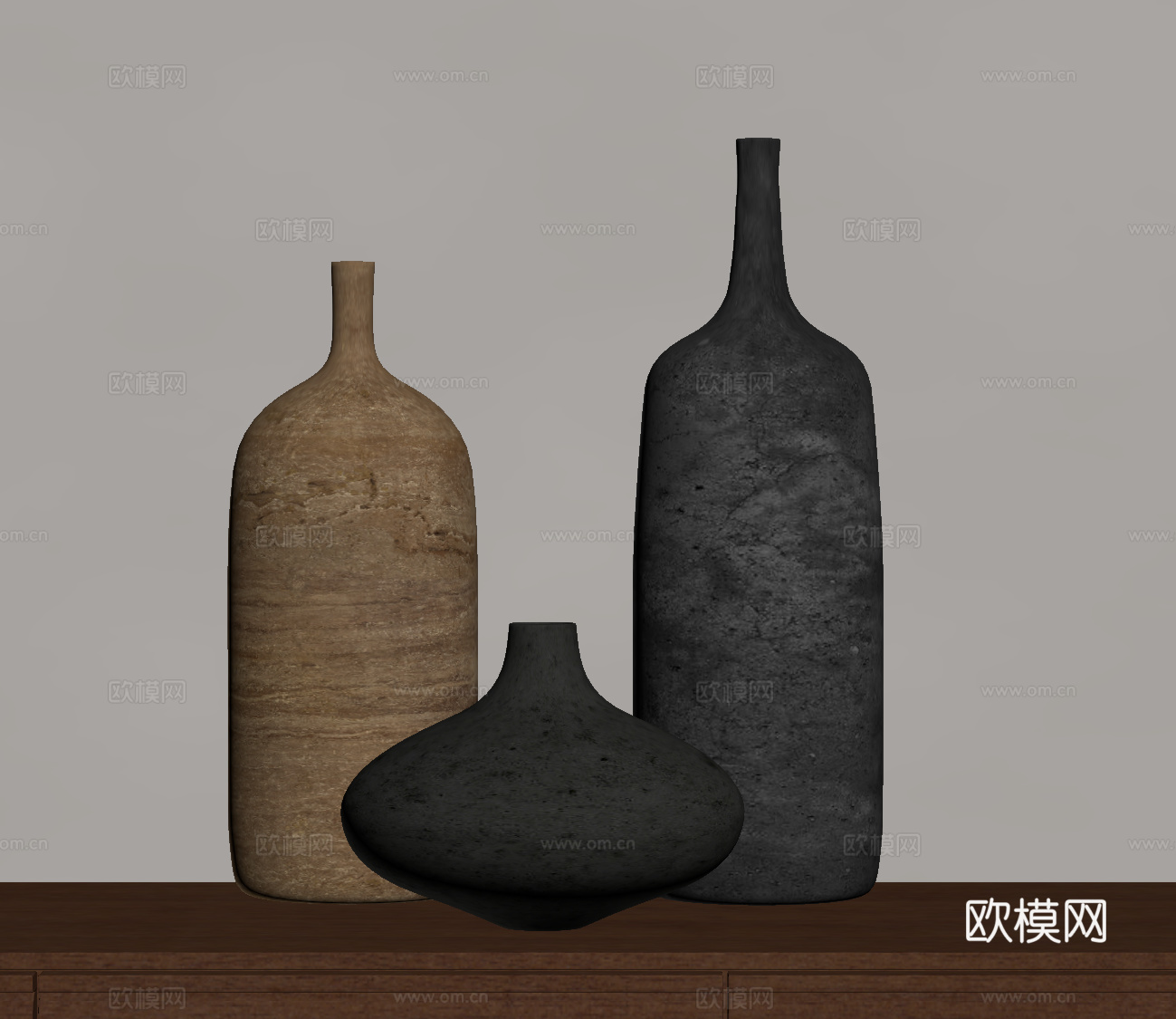 侘寂中古罐子 新中式罐子su模型