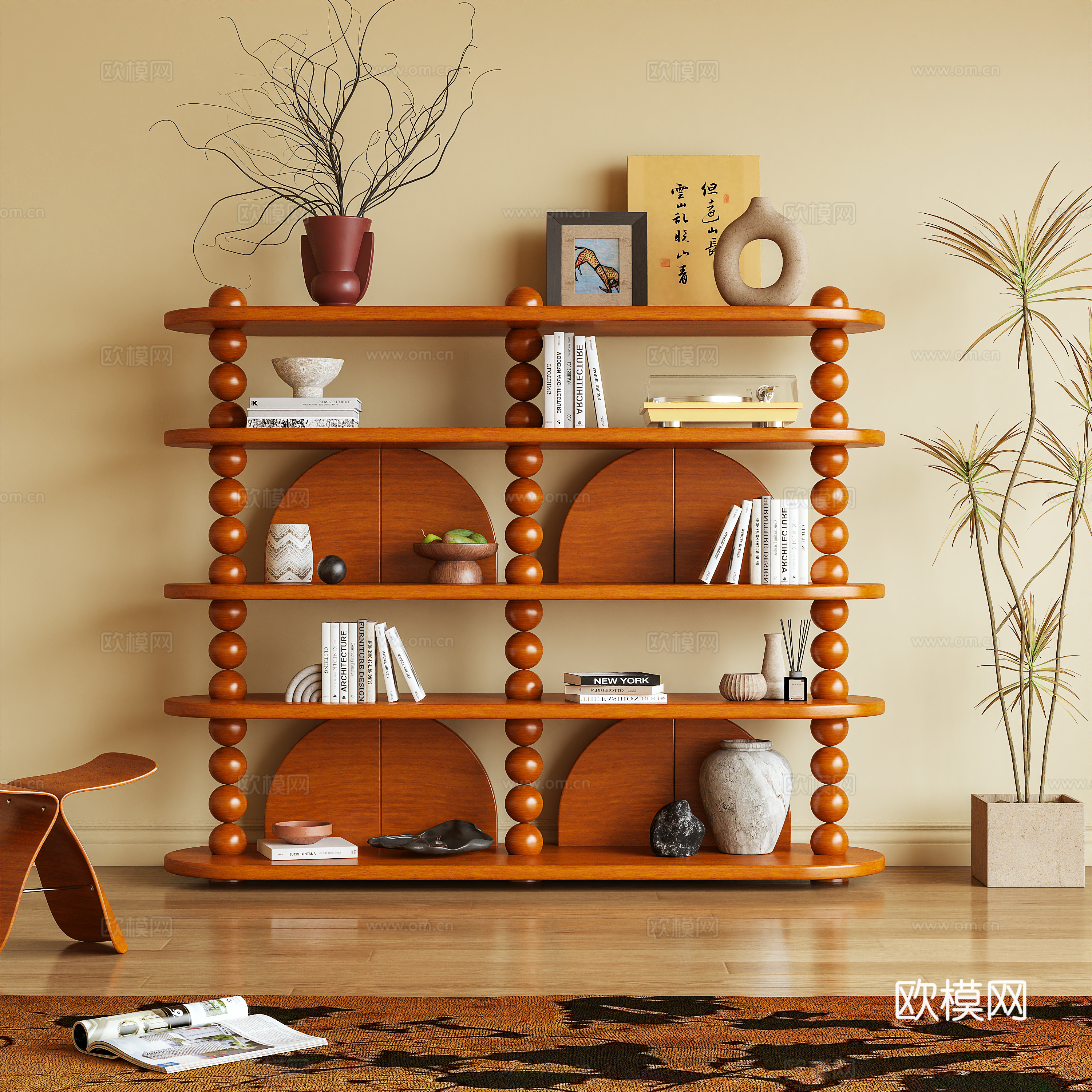 书架 置物架 博古架 装饰架 摆件3d模型下载