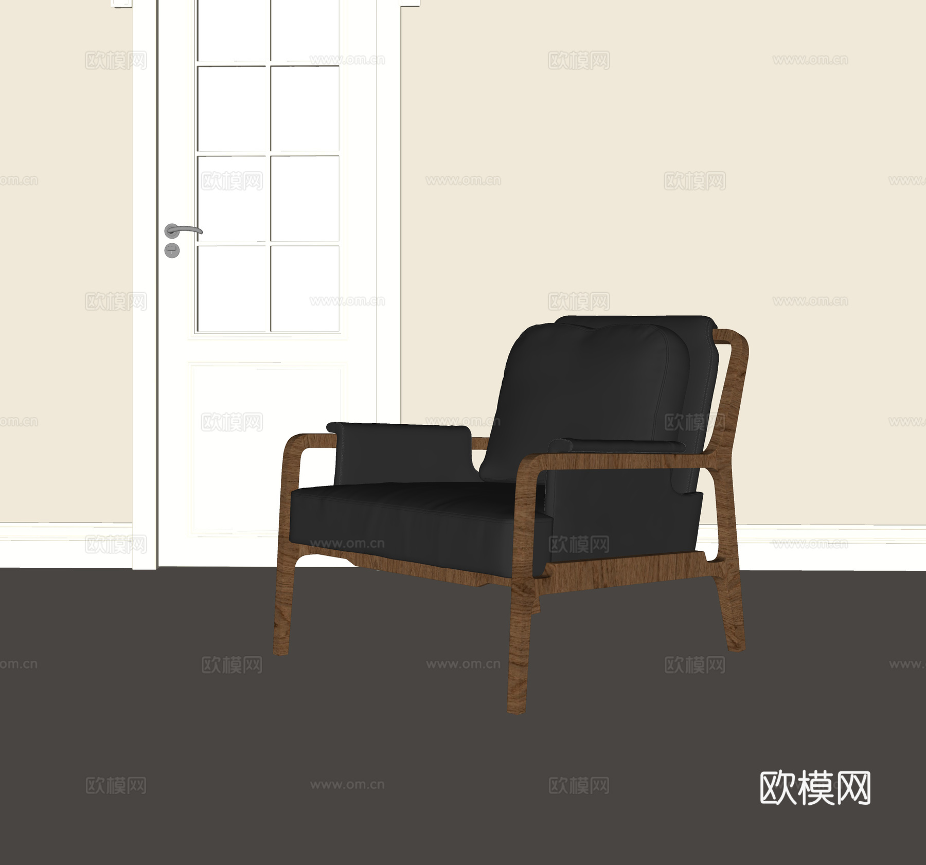 法式复古休闲椅su模型