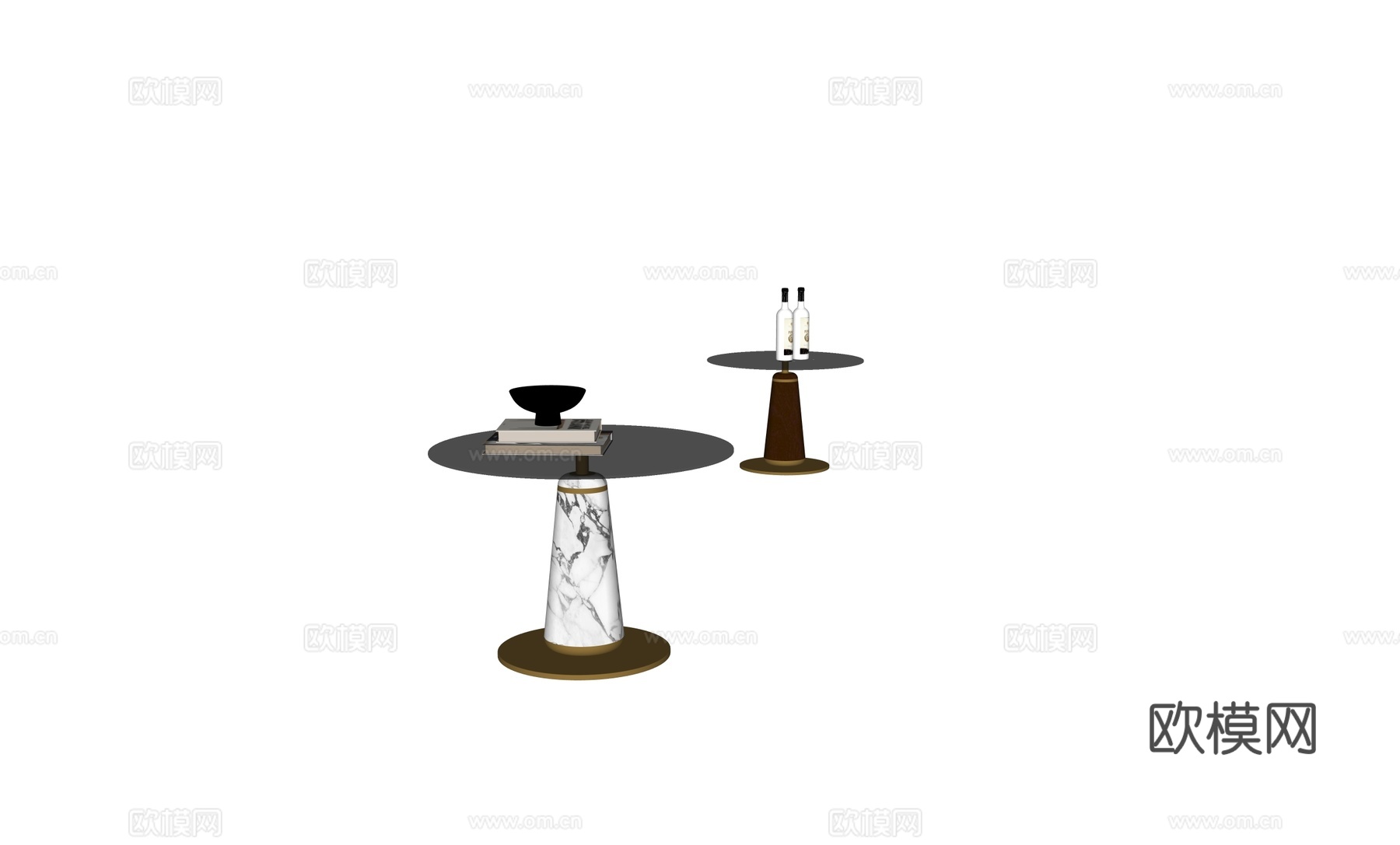 现代轻奢茶几边几角几su模型