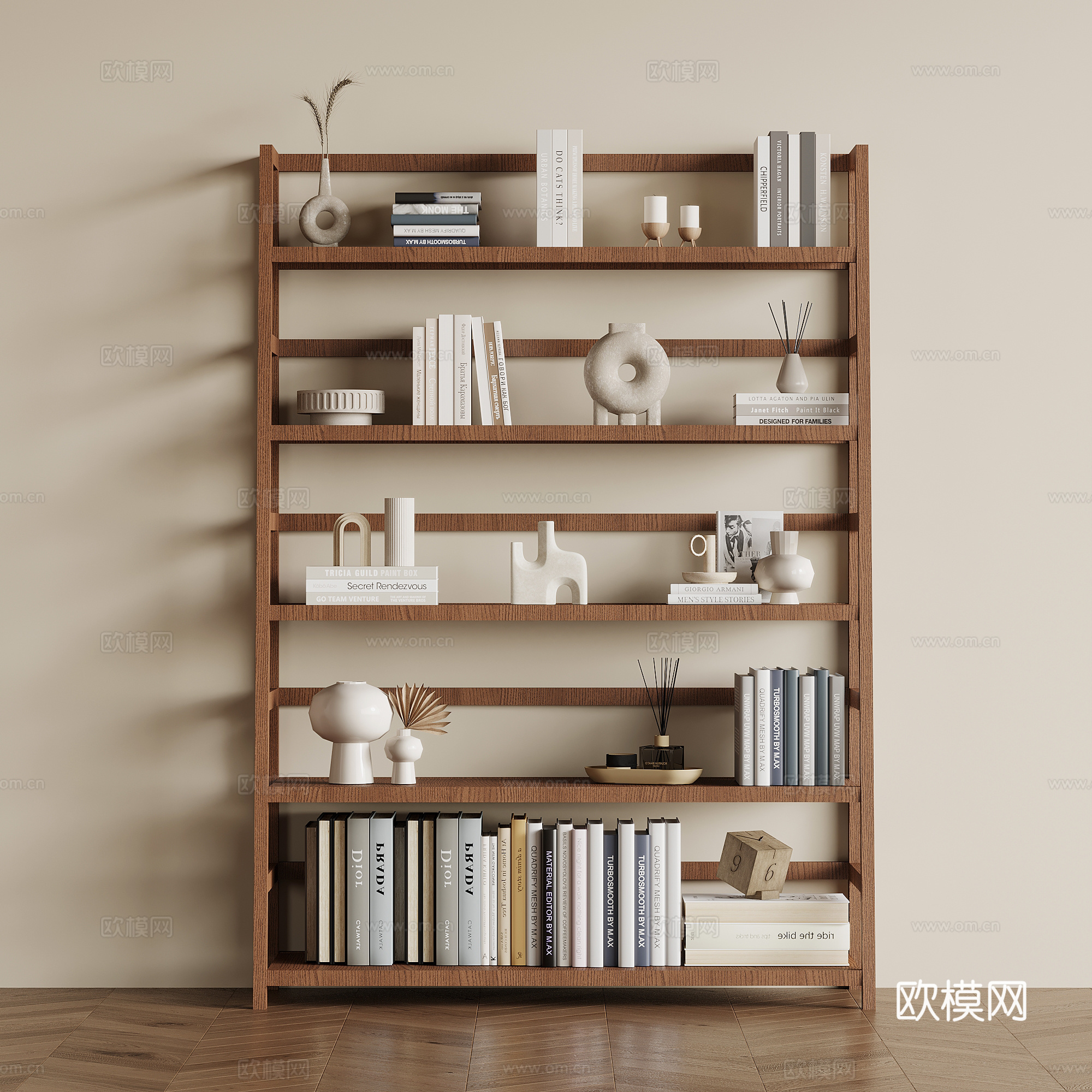 中古风书架 摆件su模型